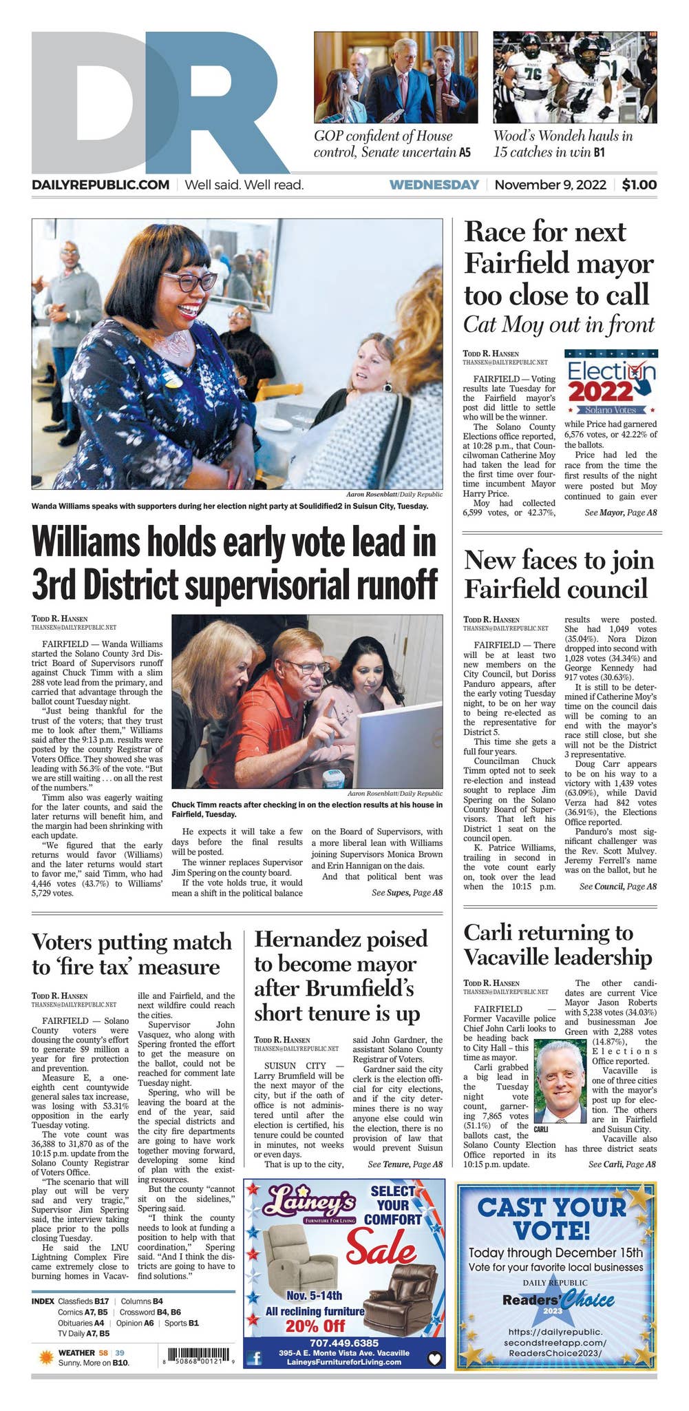 Daily Republic: Wednesday, Nov. 9, 2022 by mcnaughtonmedia - Issuu
