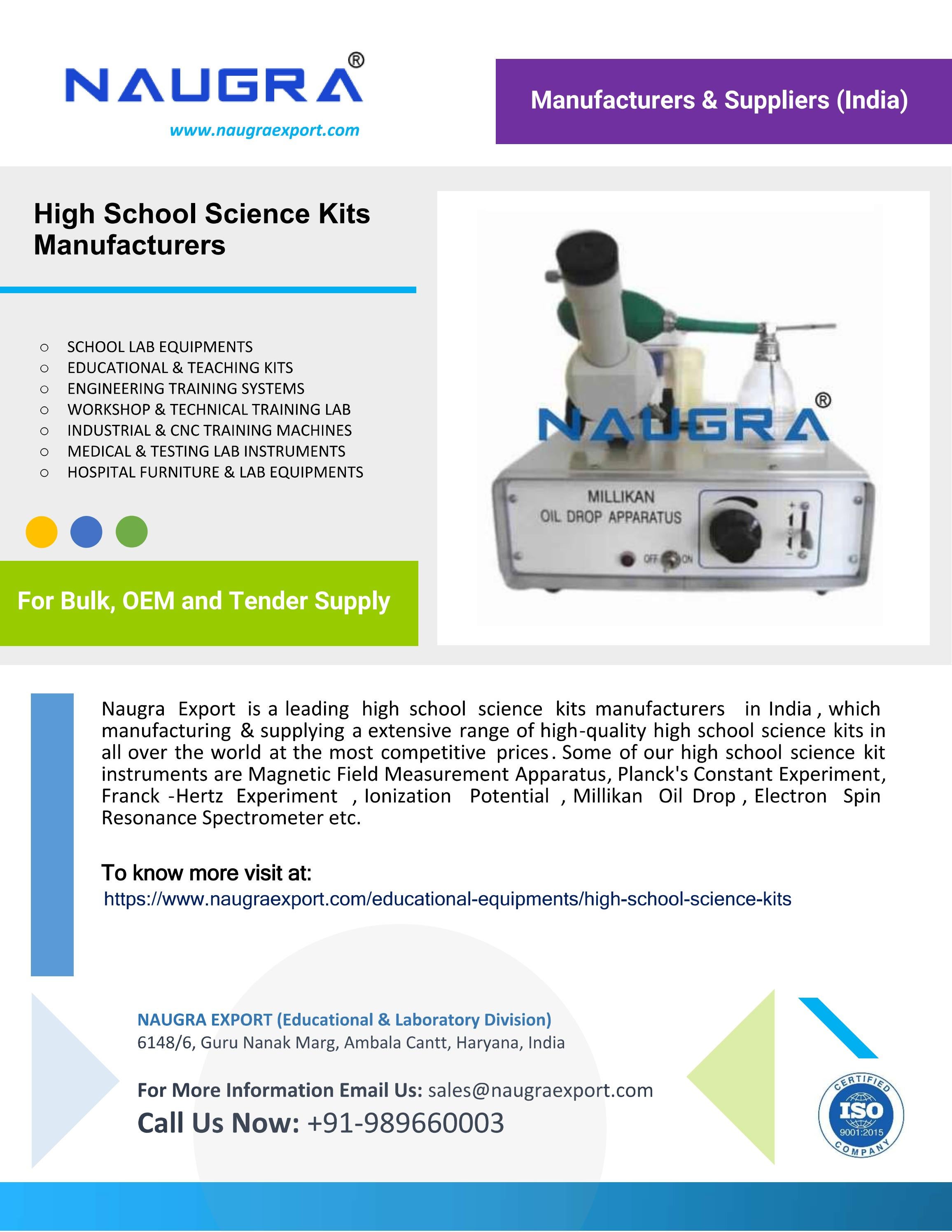 High School Science Kits Manufacturers by Naugra Export Issuu