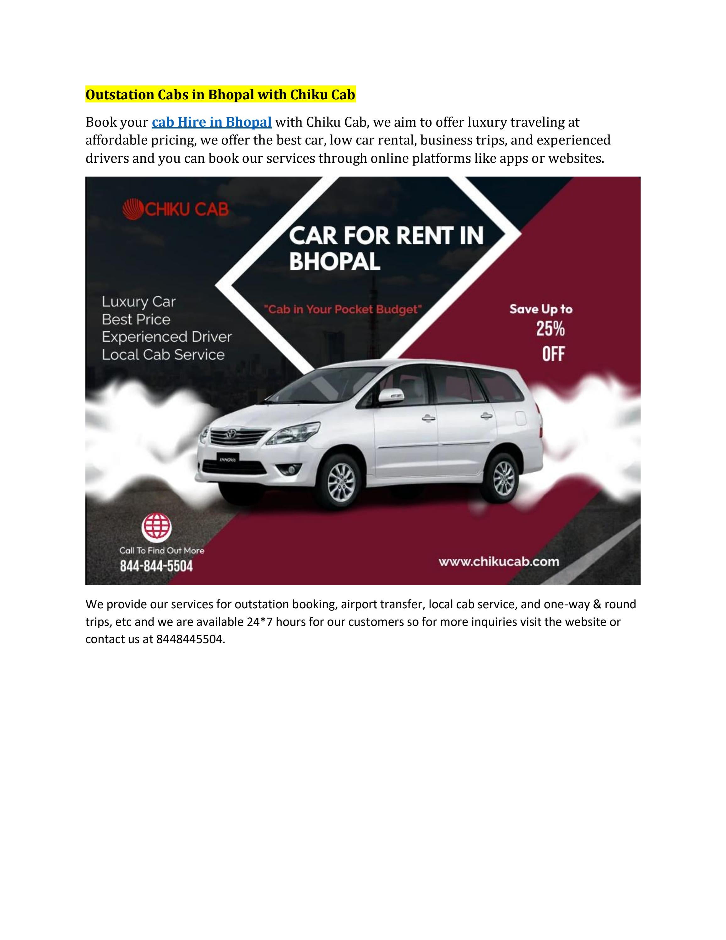 Car for Rent in Bhopal by Shiwani Mishra Issuu