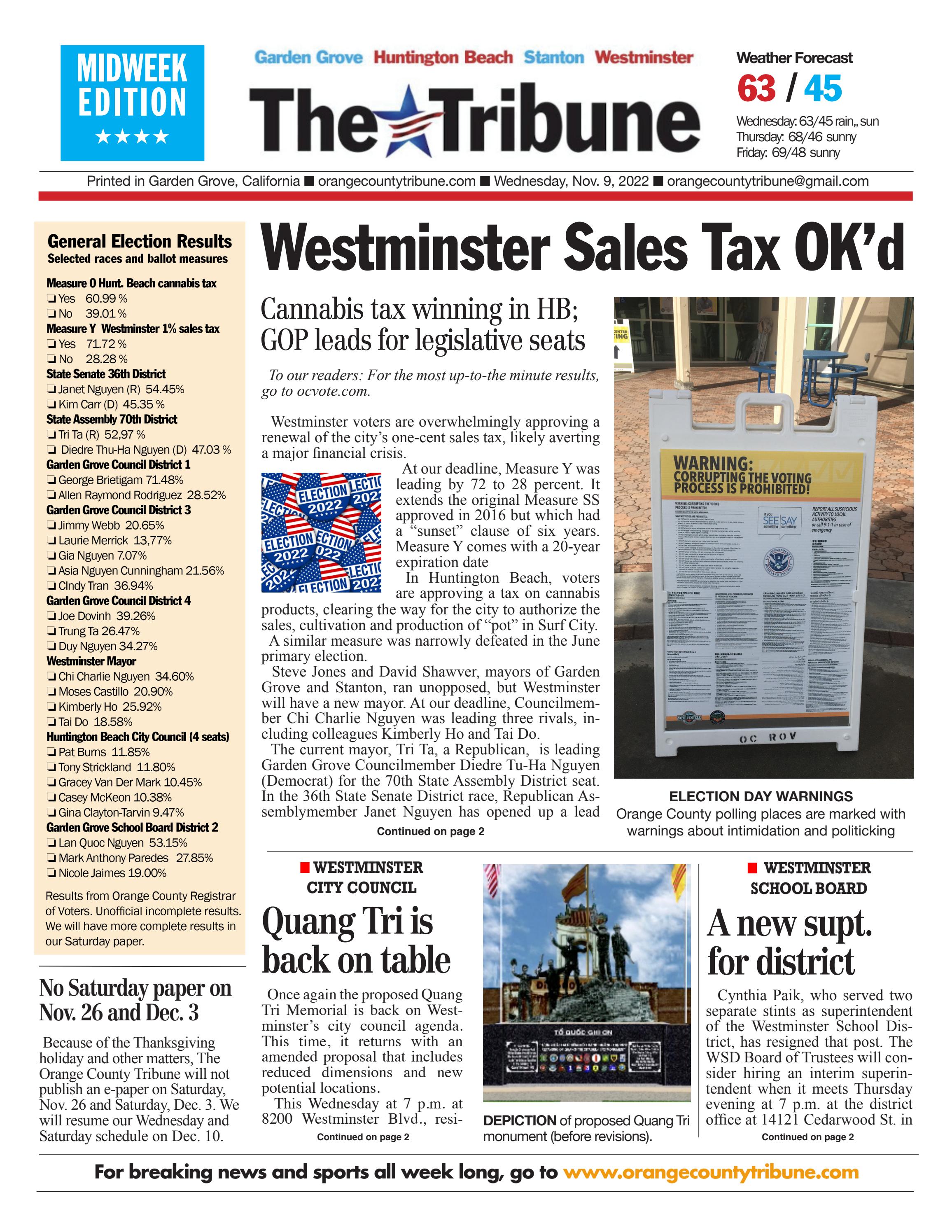 The Orange County Tribune Nov. 9, 2022 by orangecountytribune Issuu