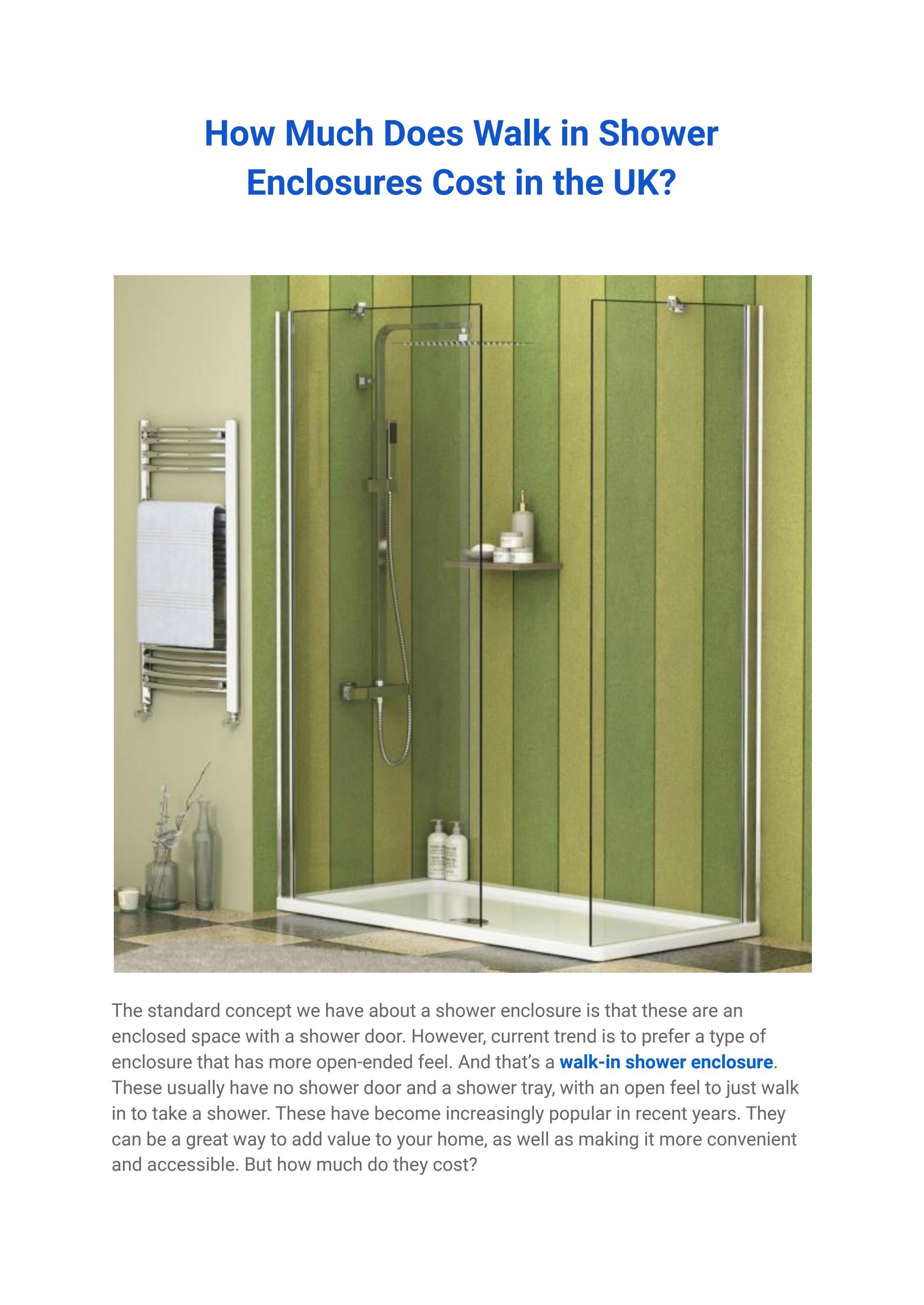 How Much Does Walk in Shower Enclosures Cost in the UK? by bathroo Issuu