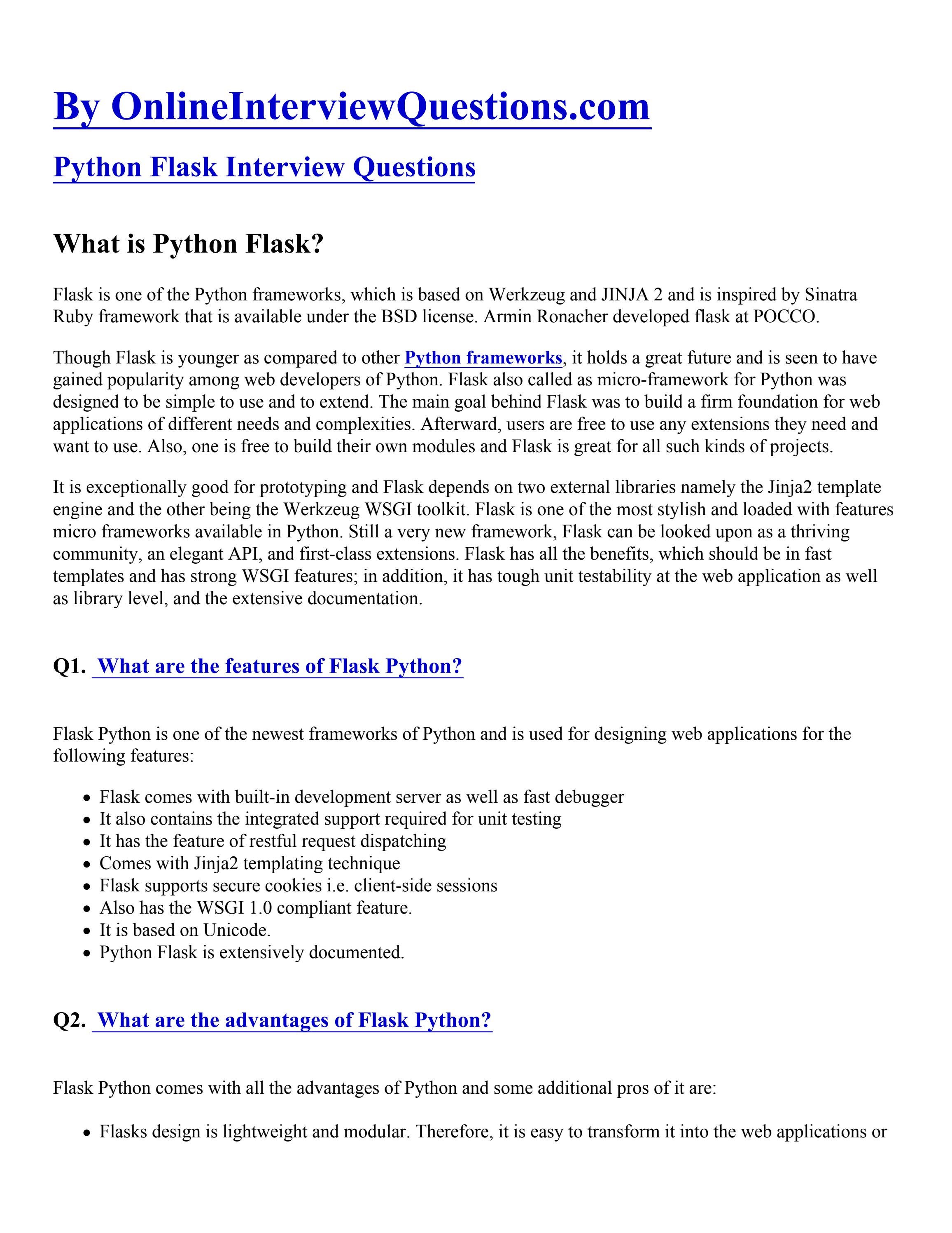 Python Flask Interview Questions for Freshers & Experienced. by Satyam Jaiswal Issuu