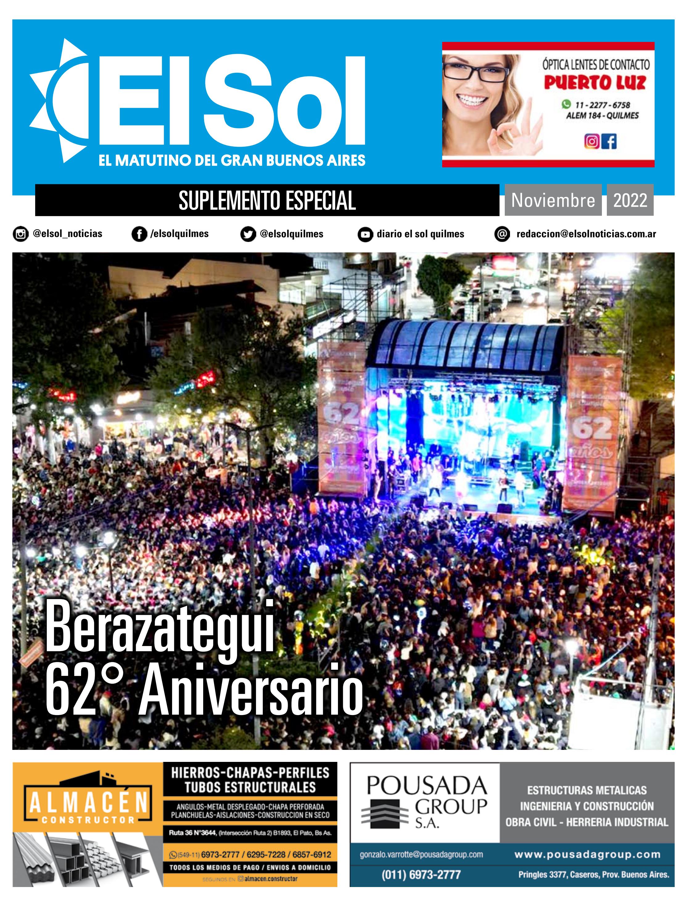 Berazategui, 62º Aniversario de su Autonomía by Diario EL SOL Issuu