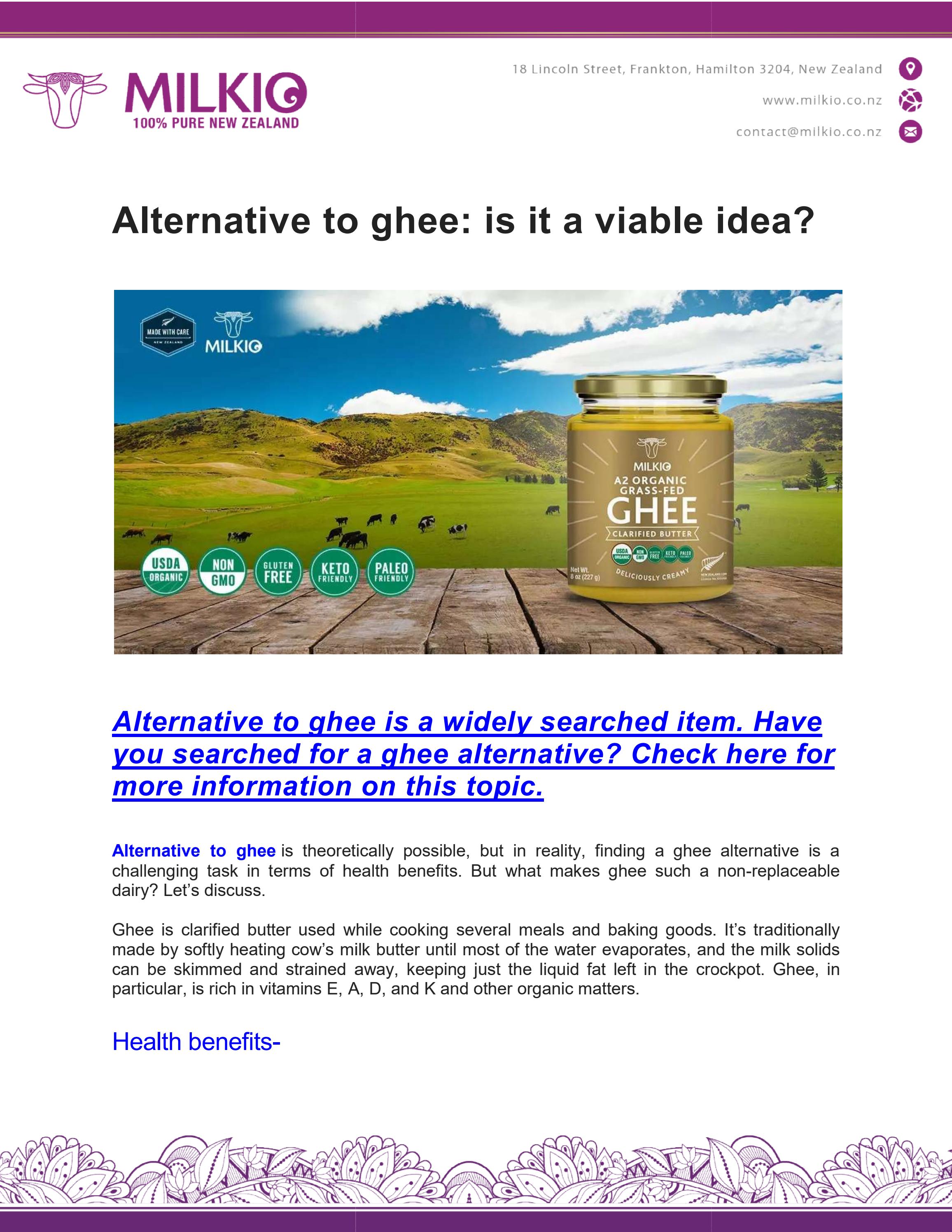 Alternative to ghee by mitun_milkio m Issuu