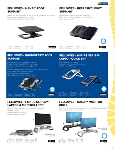 OfficeNationalAfrica Ergonomic Products 家具目录 | 版 1 | Support 办公 第 11 页