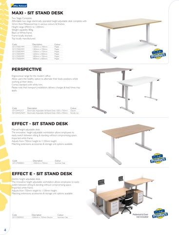 OfficeNationalAfrica Ergonomic Products 家具目录 | 版 1 | Support 办公 第 4 页