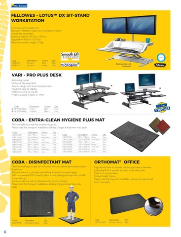 OfficeNationalAfrica Ergonomic Products 家具目录 | 版 1 | Support 办公 第 6 页
