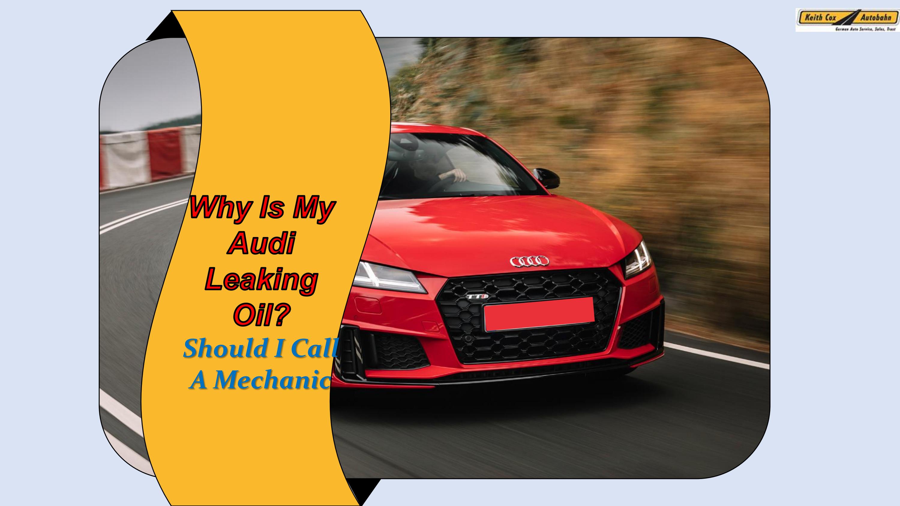 Why Is My Audi Leaking Oil, Should I Call A Mechanic by Keith Cox