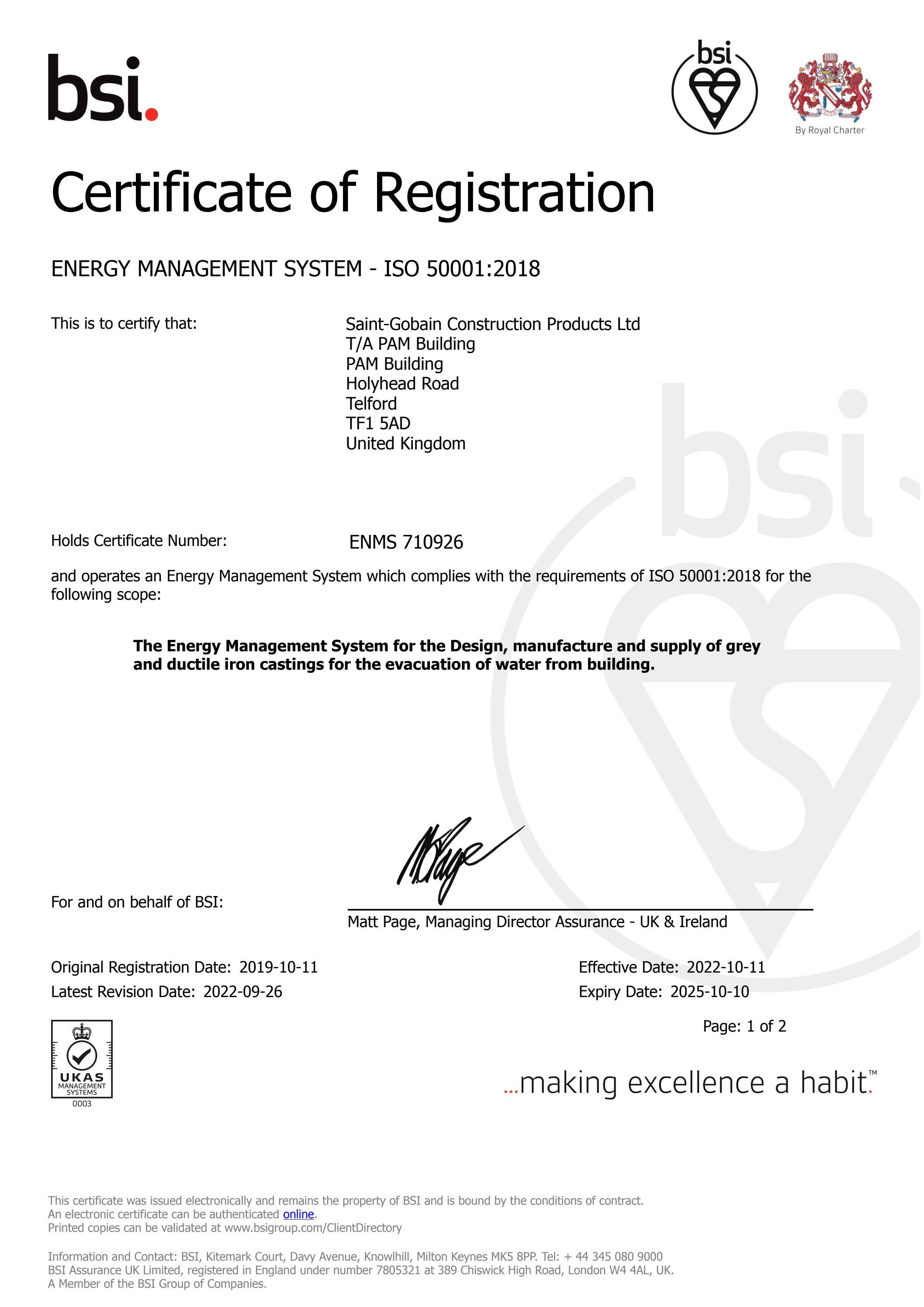 ISO 500012019 energy management certificate. by saintgobainpam Issuu
