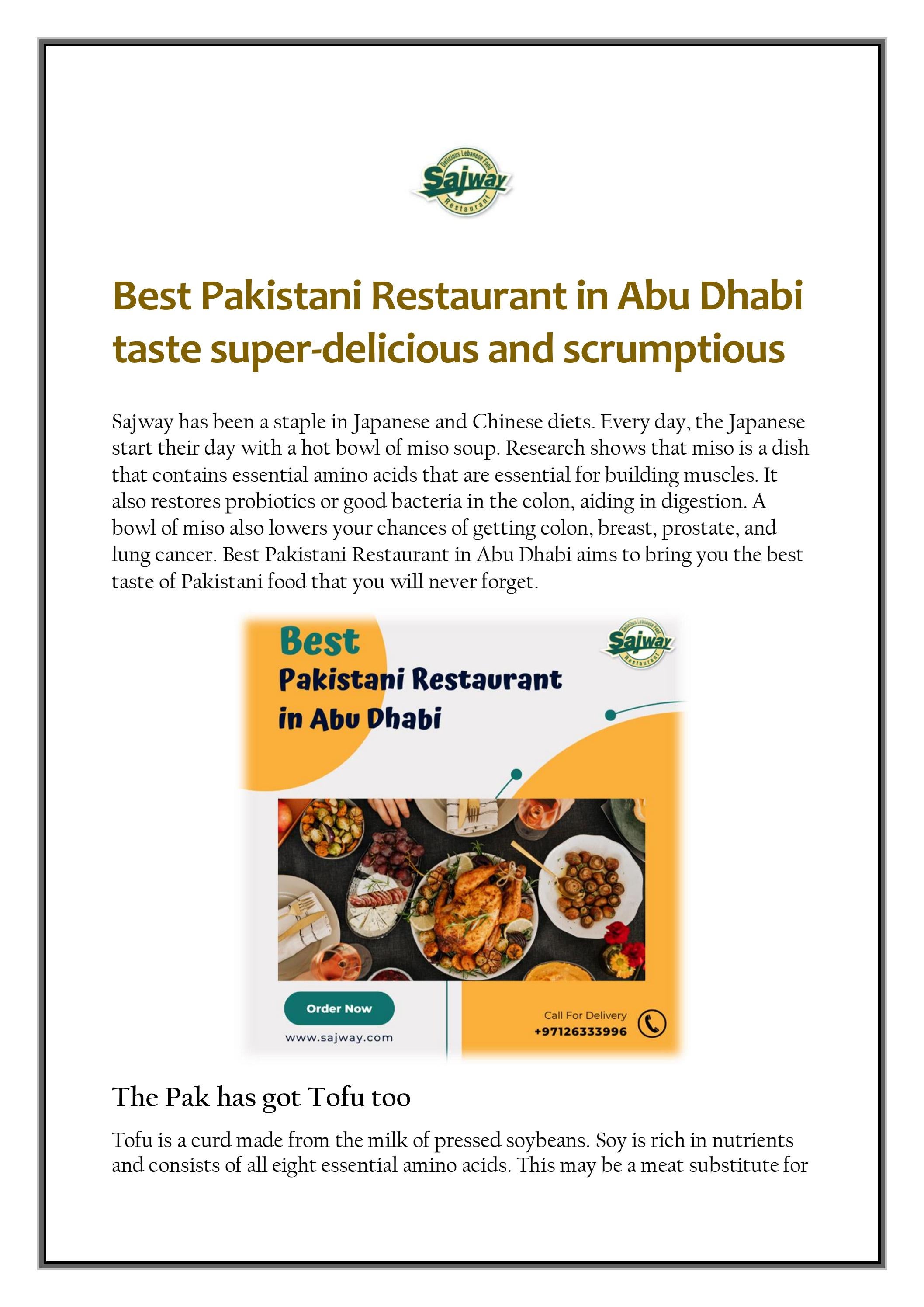 Best Pakistani Restaurant in Abu Dhabi taste super