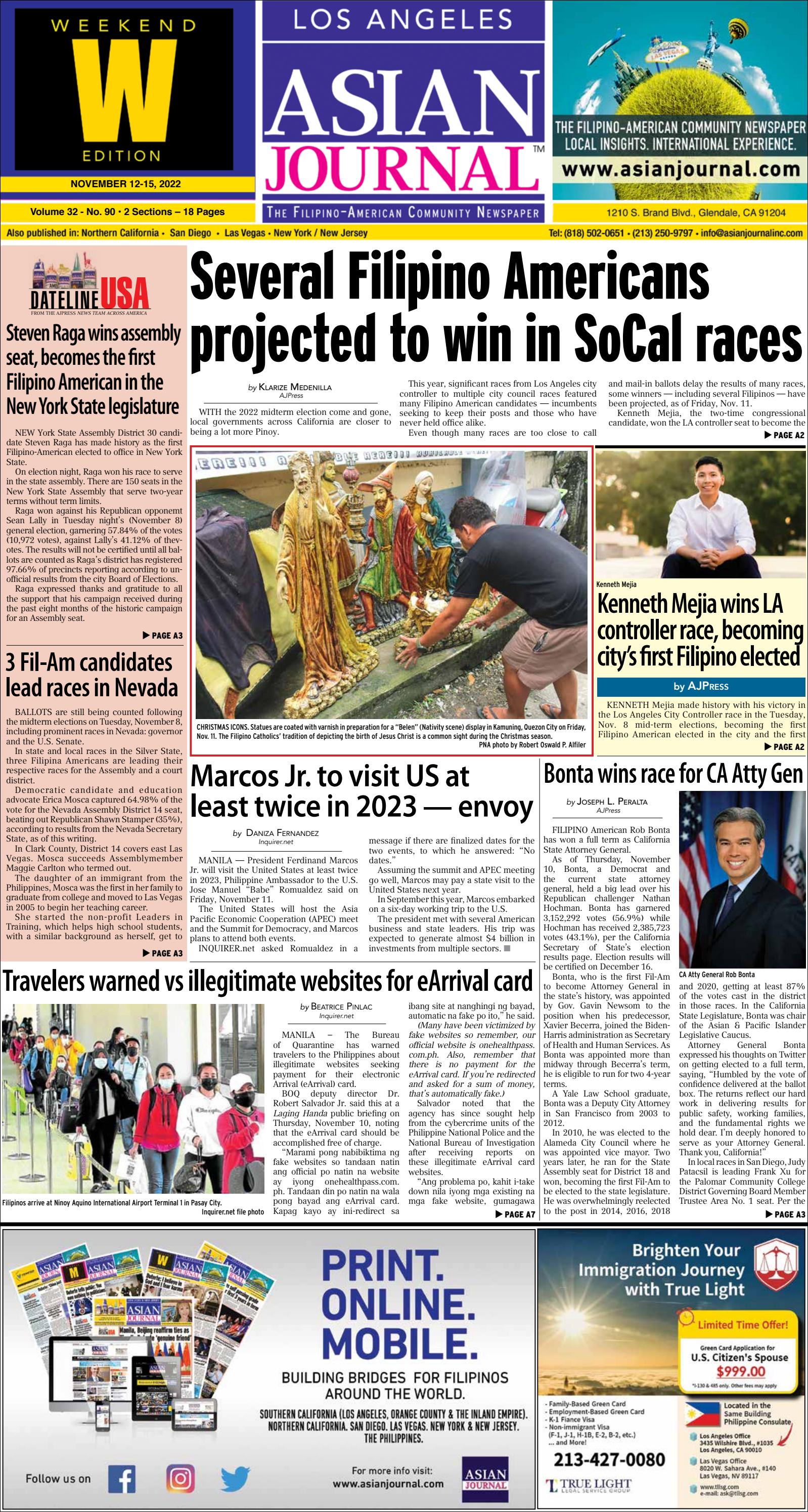 111222 - Los Angeles Weekend Edition by Asian Journal Community Newspapers  - Issuu