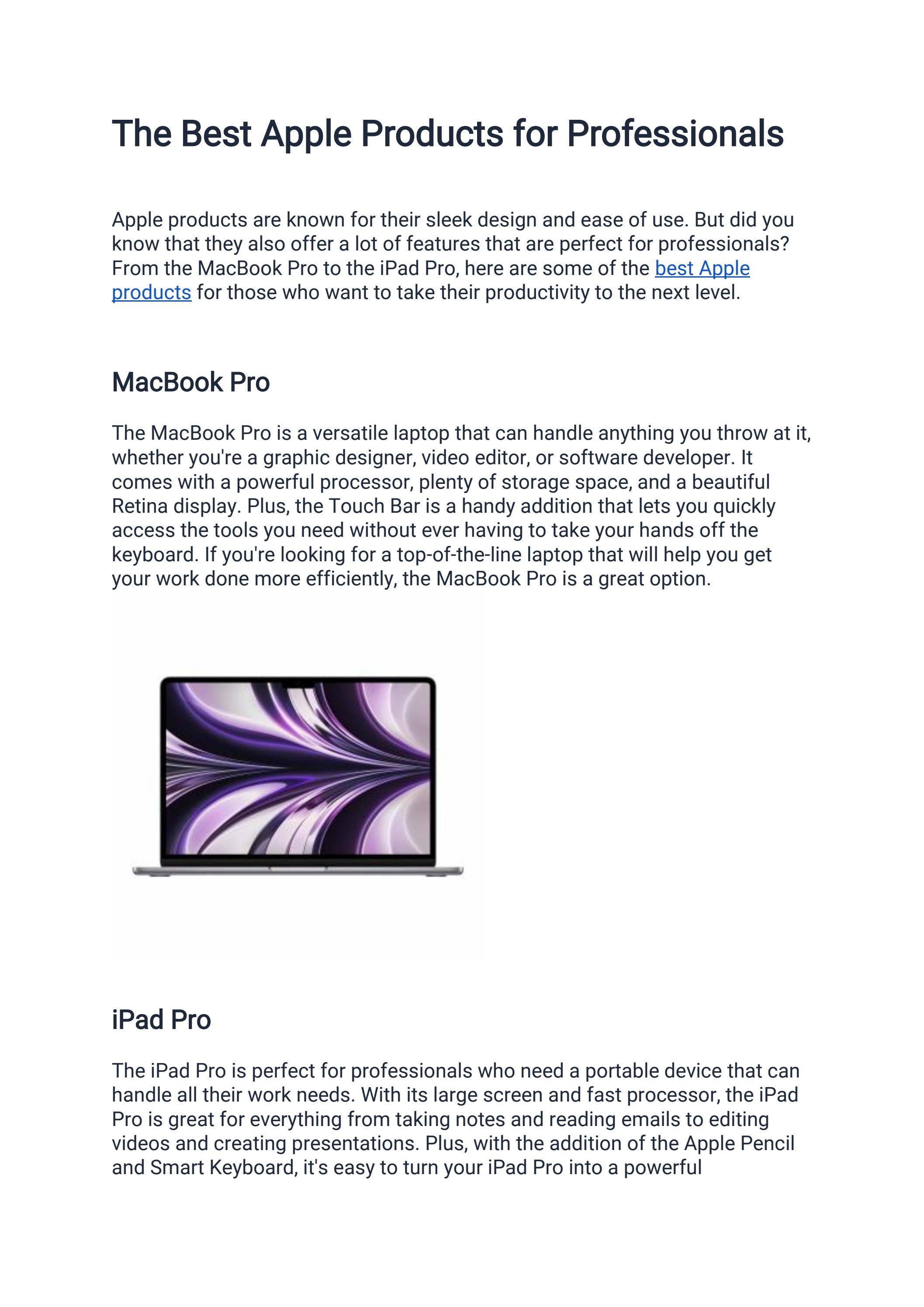 The Best Apple Products for Professionals by Next Store Store Issuu