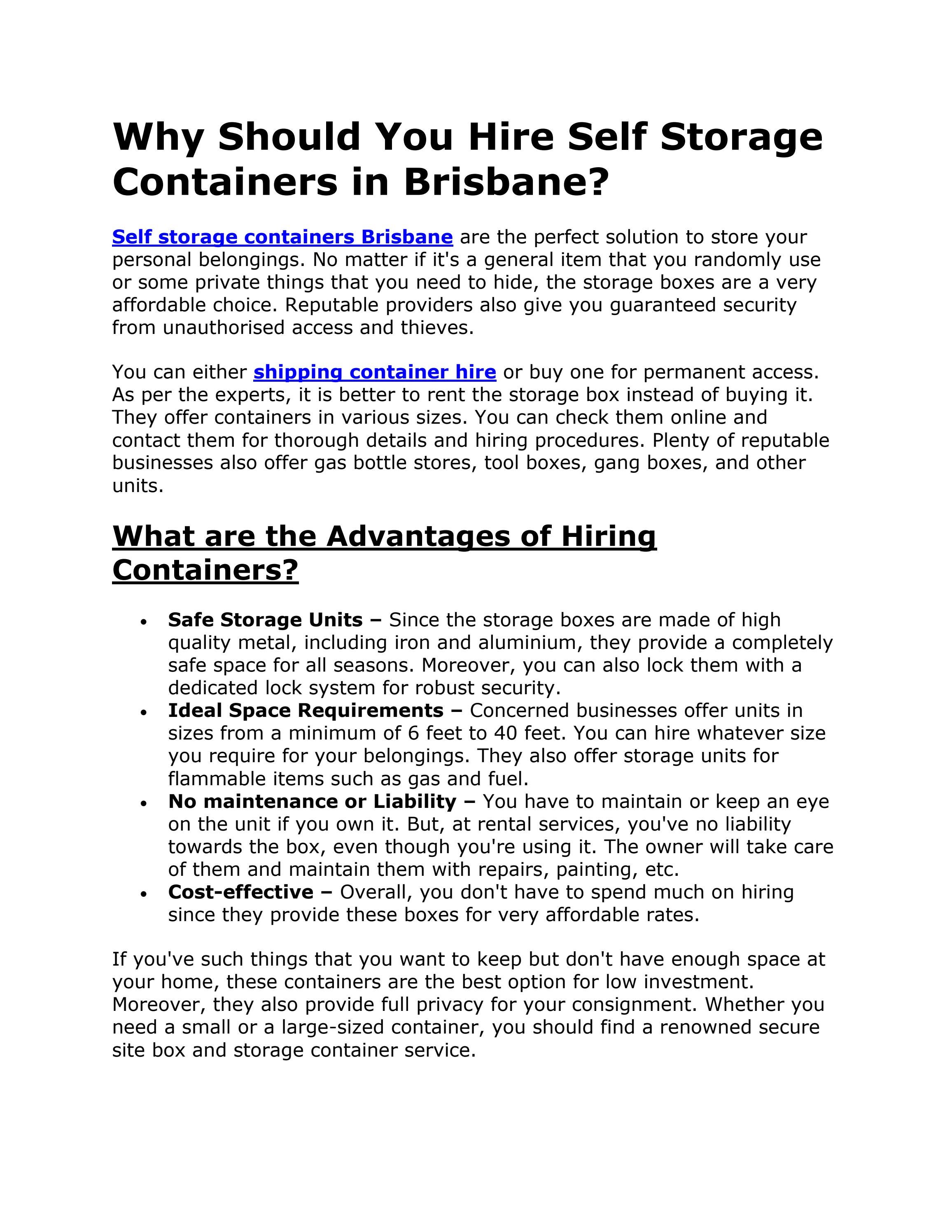 Self storage containers in Brisbane, Melbourne! by Site Safe