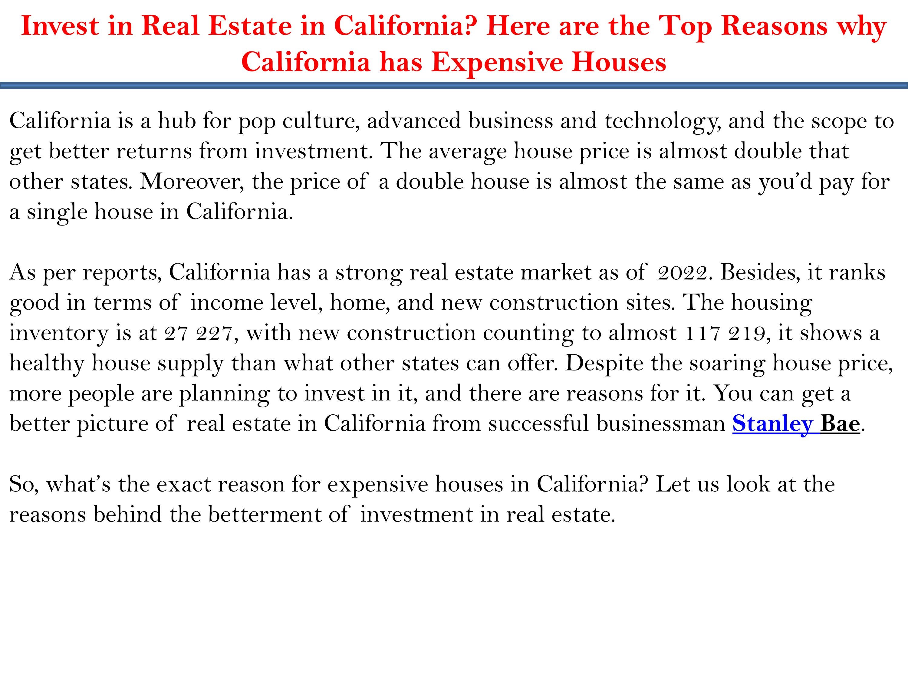 Invest in Real Estate in California? Here are the Top Reasons why