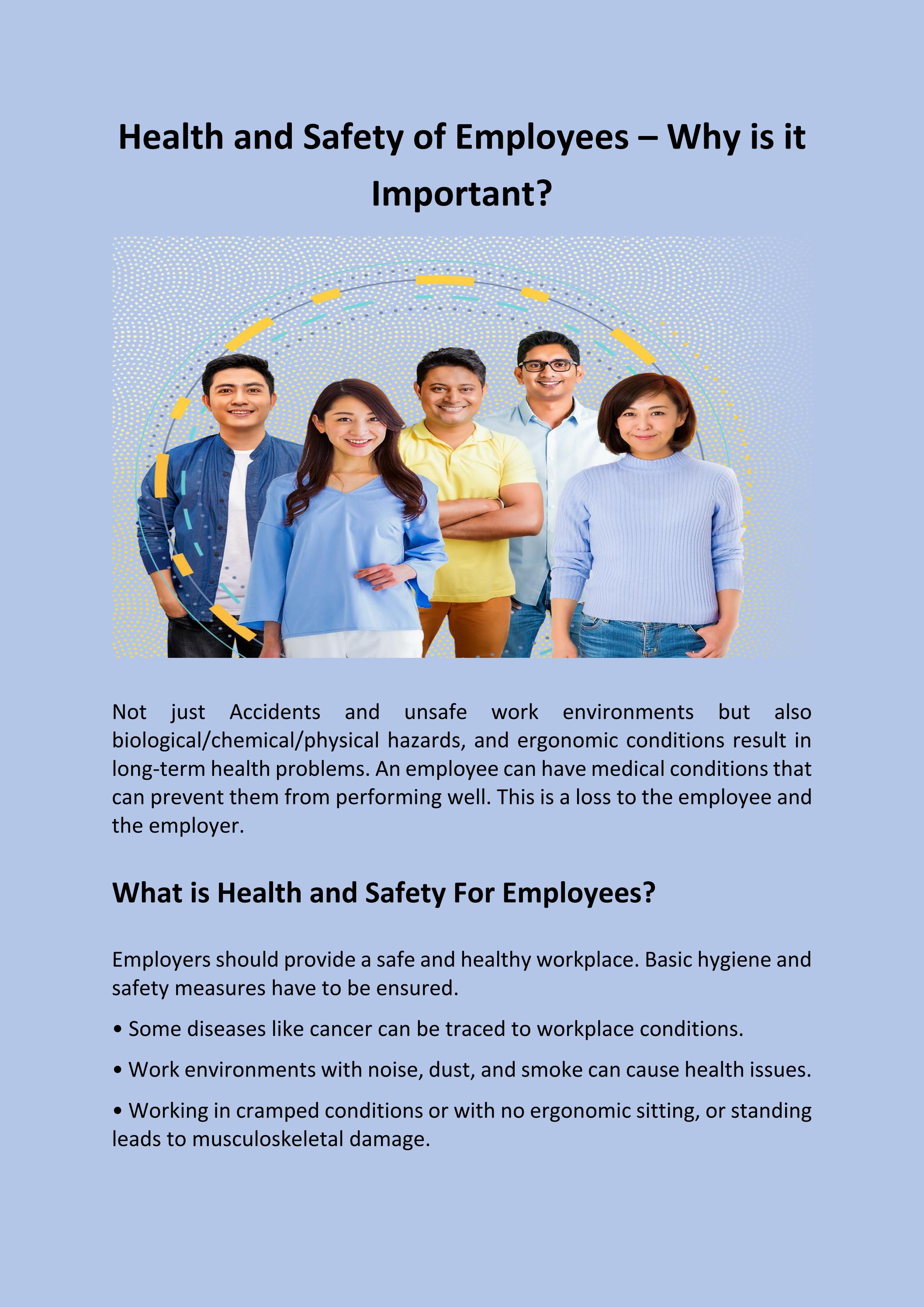 Health and Safety of Employees Why is it Important? by Nura A unit