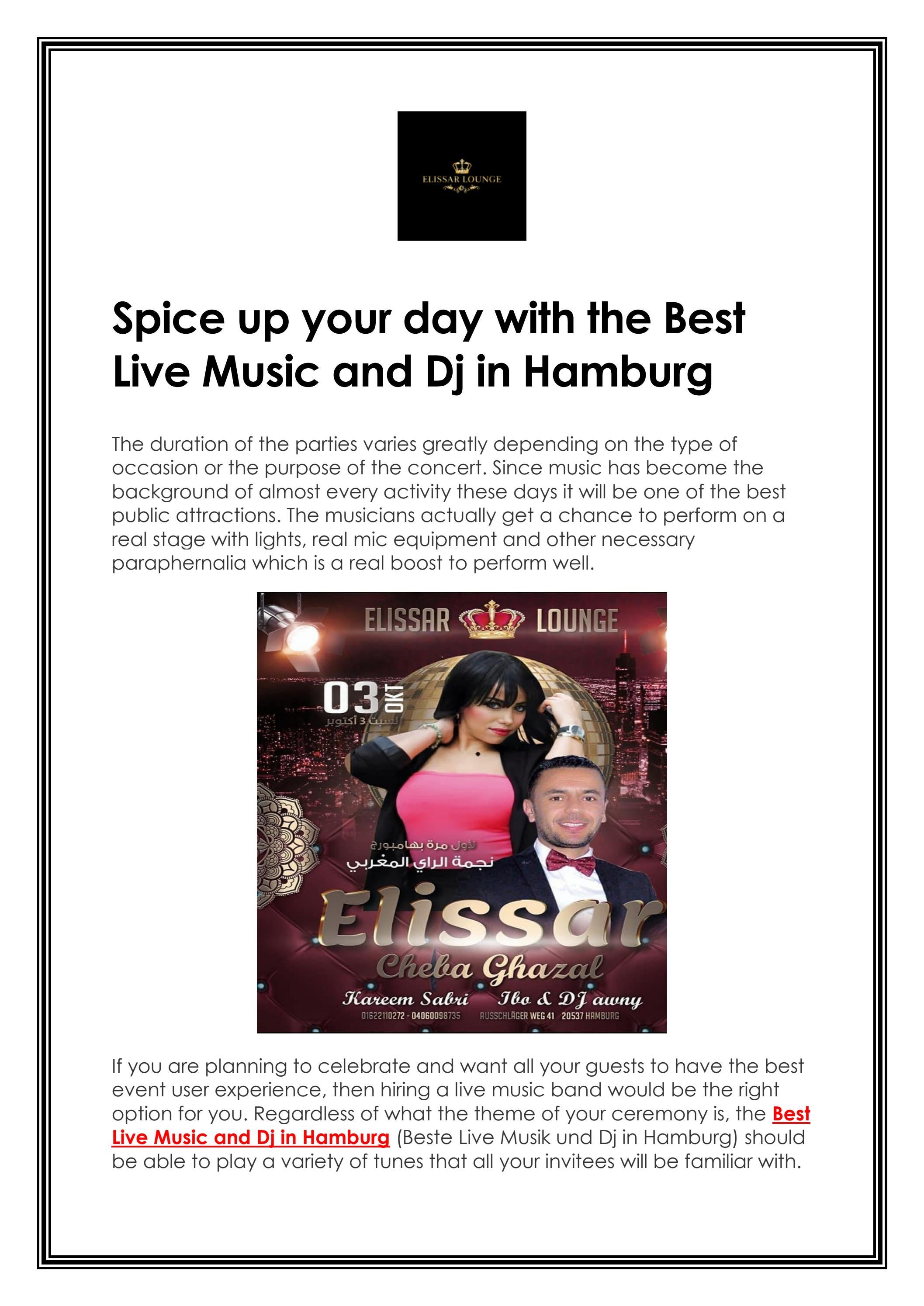 Spice up your day with the Best Live Music and Dj 