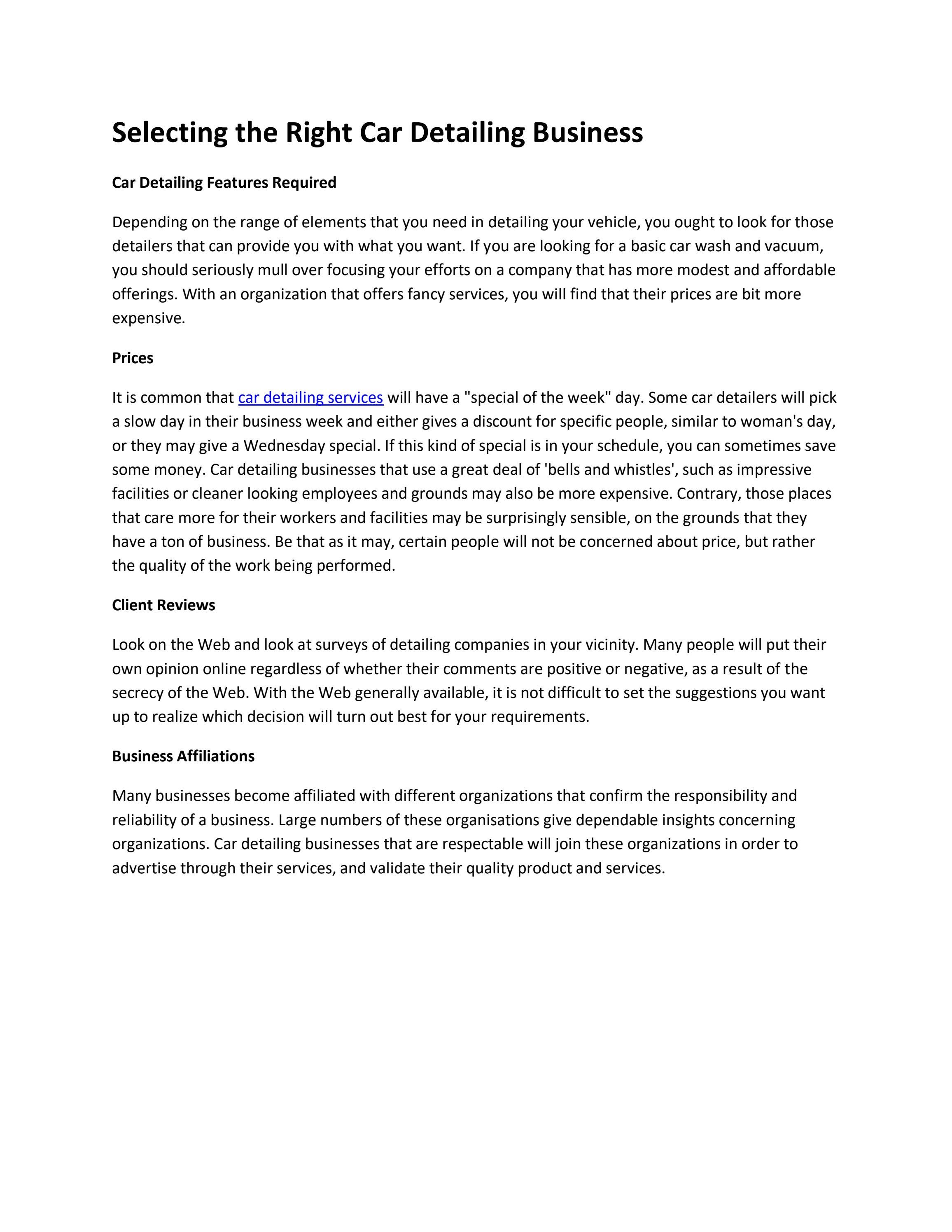 Selecting The Right Car Detailing Business by Nathan John Issuu