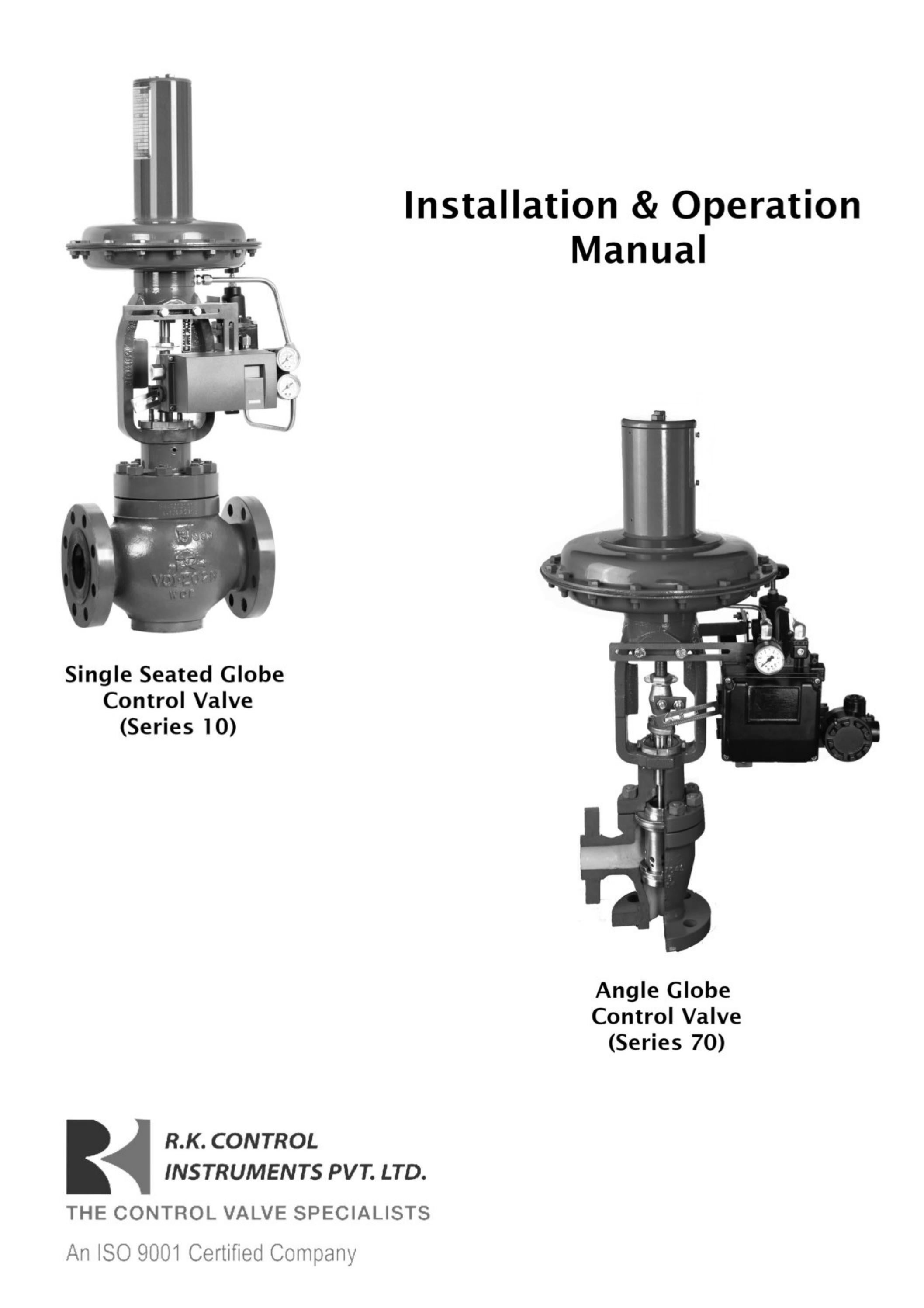 Single Seated Control Valve Installation & Operation Manual by R.K