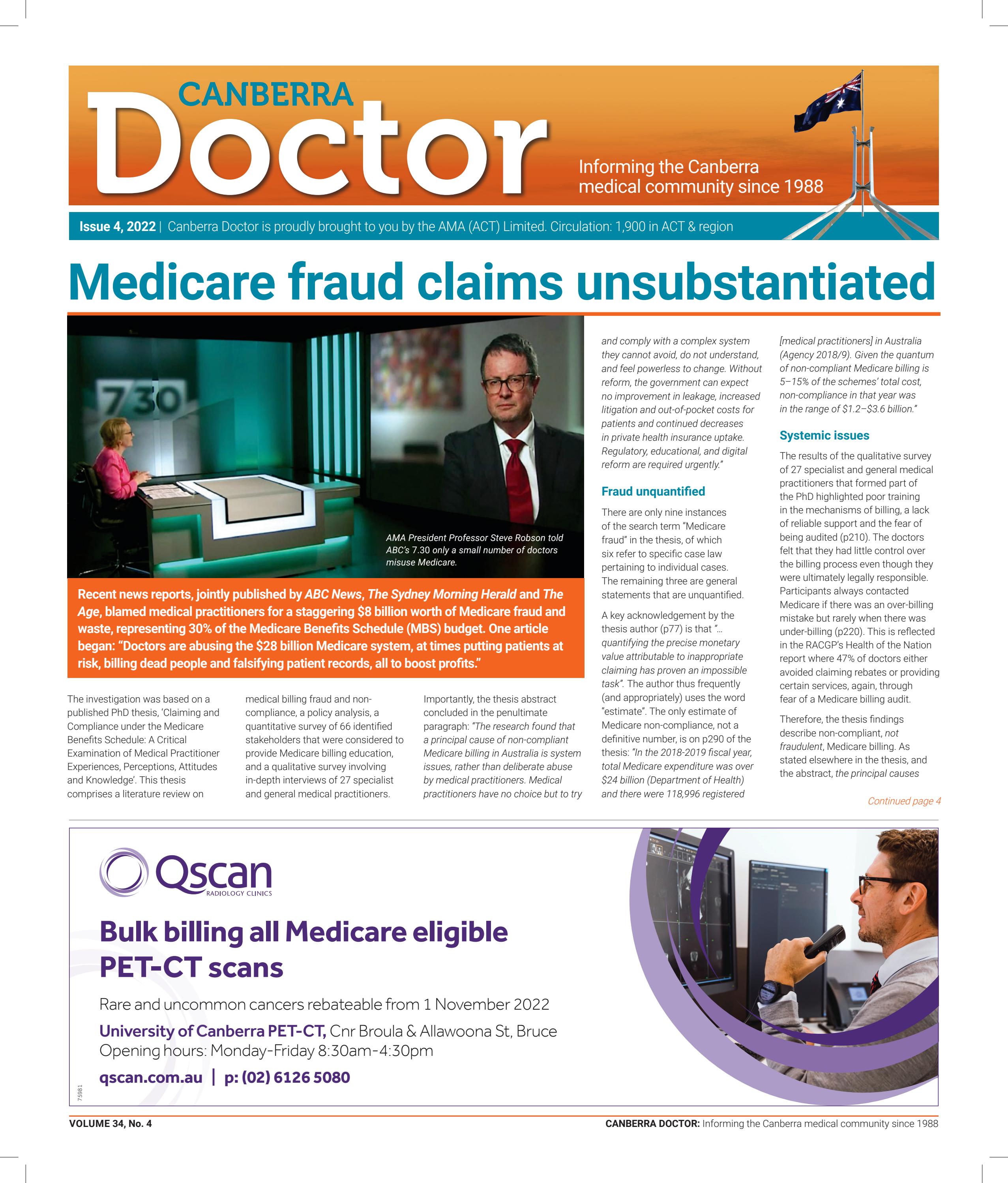 Canberra Doctor Issue 4, 2022 by AMA (ACT) Issuu