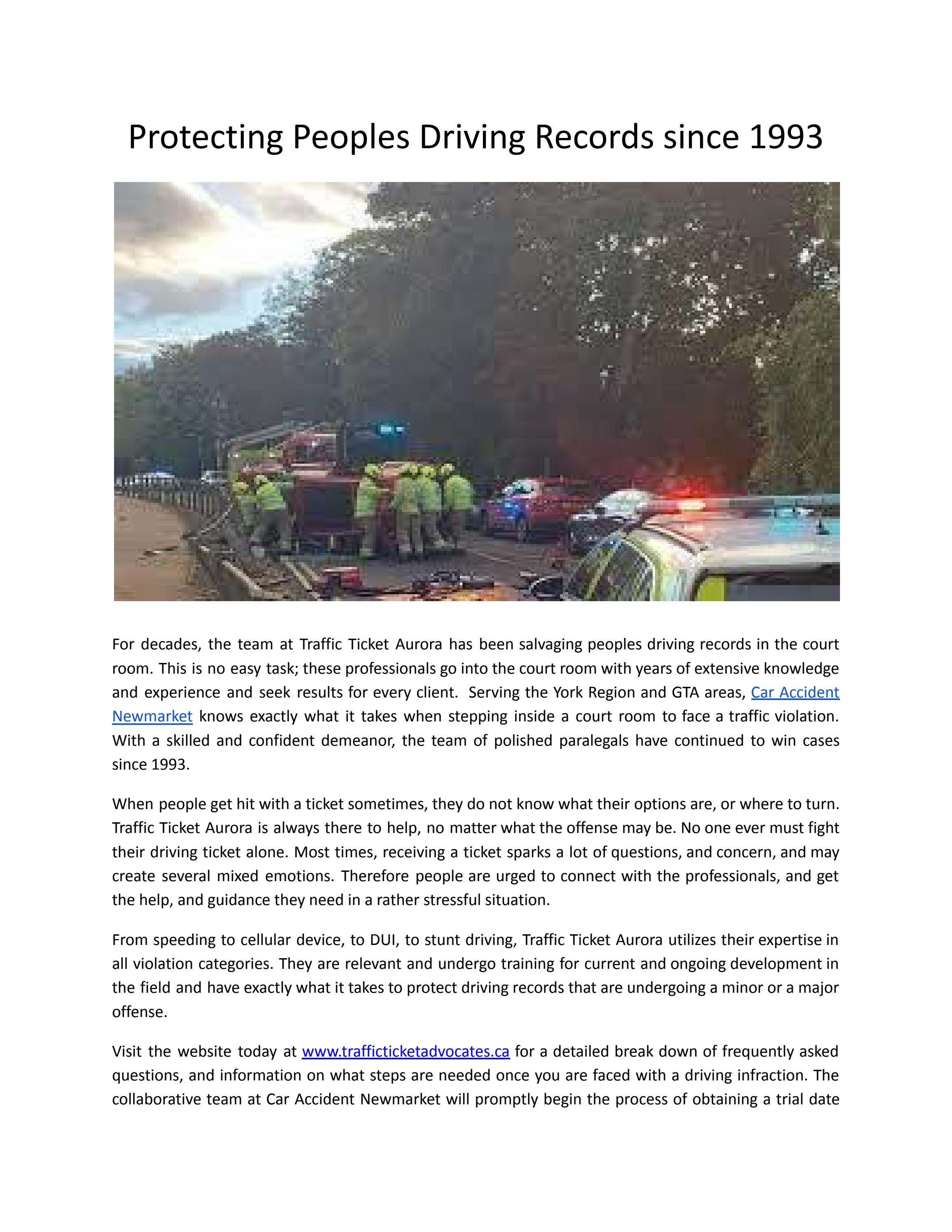 Protecting Peoples Driving Records since 1993 by trafficticketadvocates