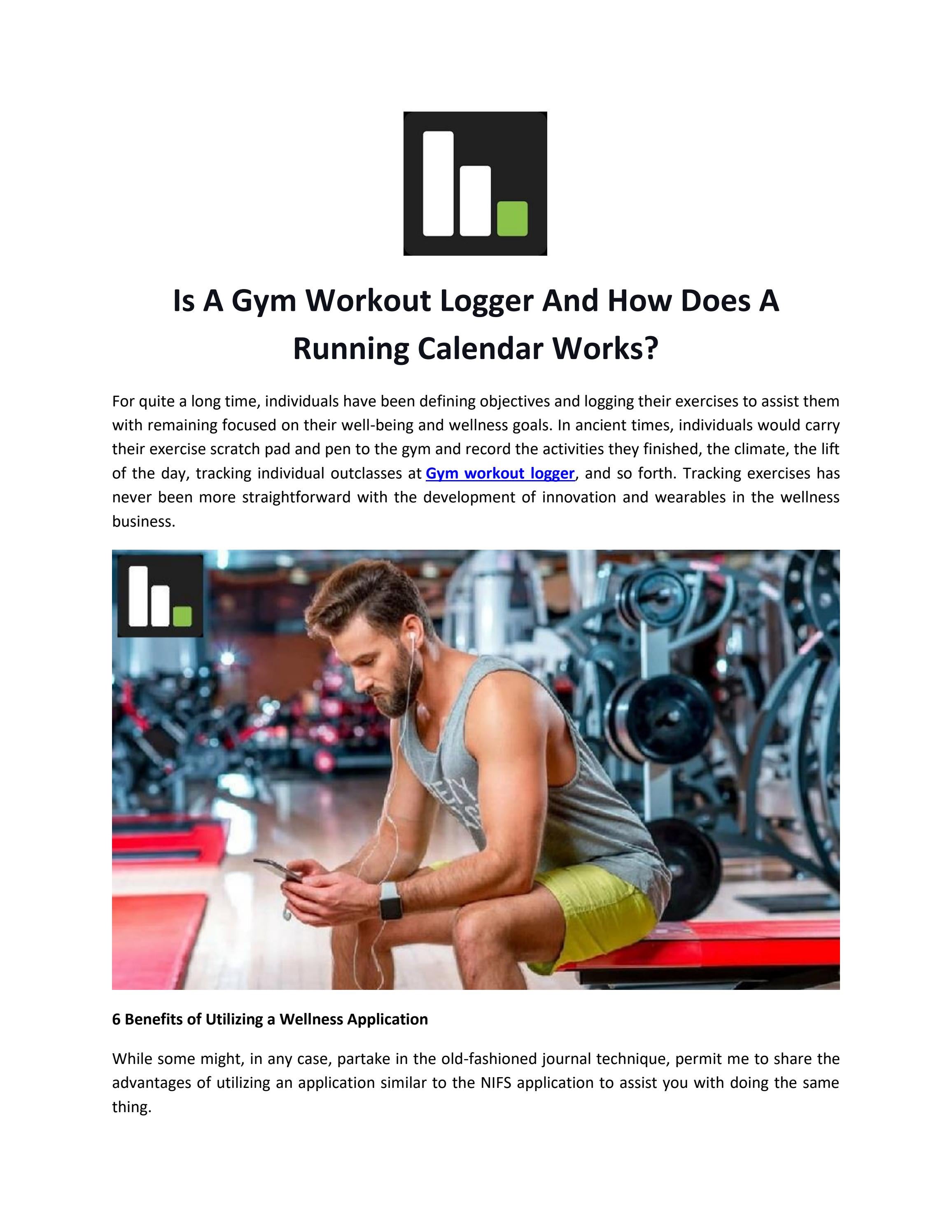 Is A Gym Workout Logger And How Does A Running Calendar Works by FitQ