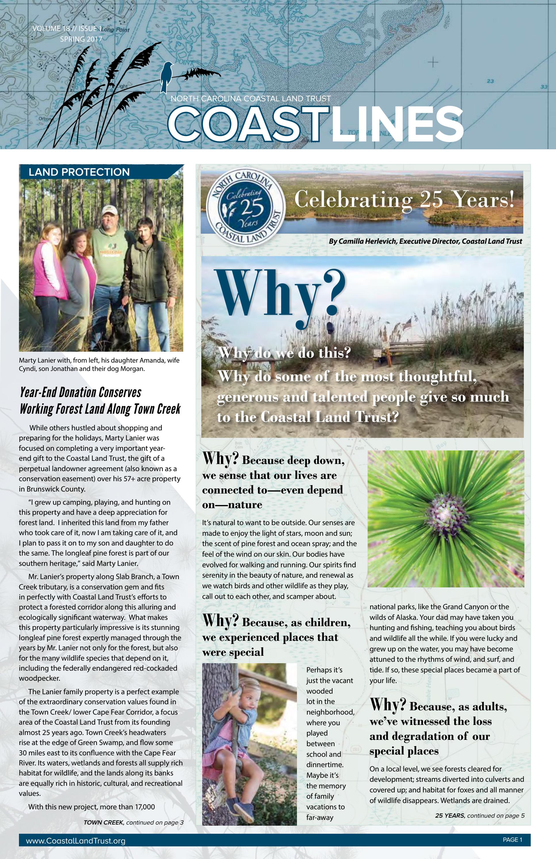 Celebrating 25 Years! Spring 2017 by North Carolina Coastal Land Trust Issuu