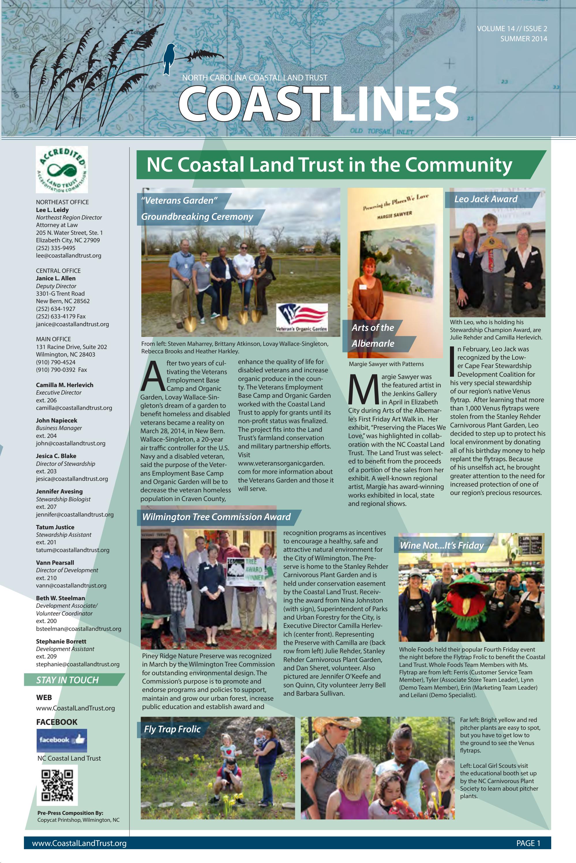 NC Coastal Land Trust in the Community Summer 2014 by North Carolina Coastal Land Trust Issuu