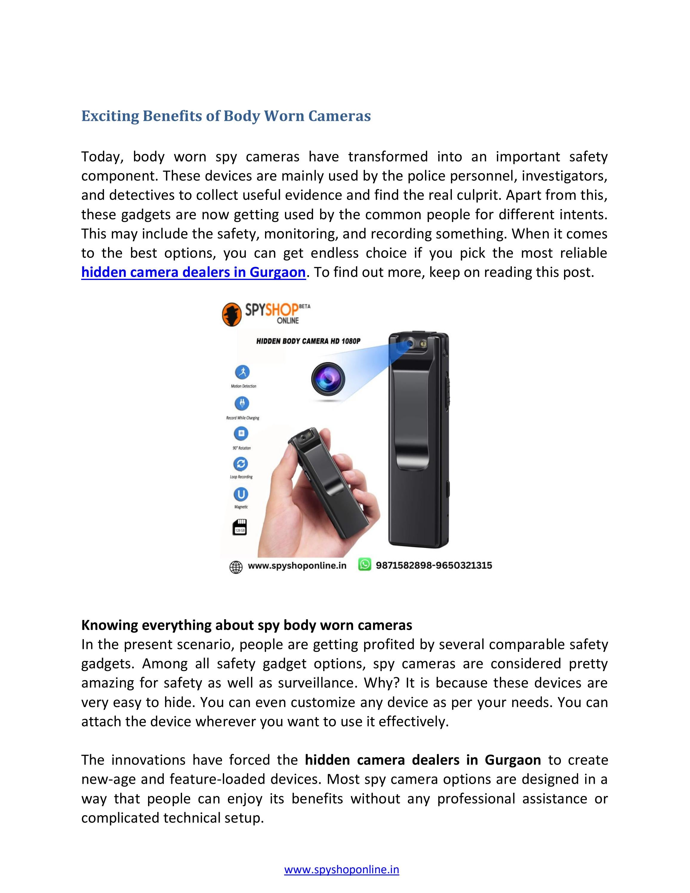 Exciting Benefits of Body Worn Cameras by Spy Shop Online Issuu