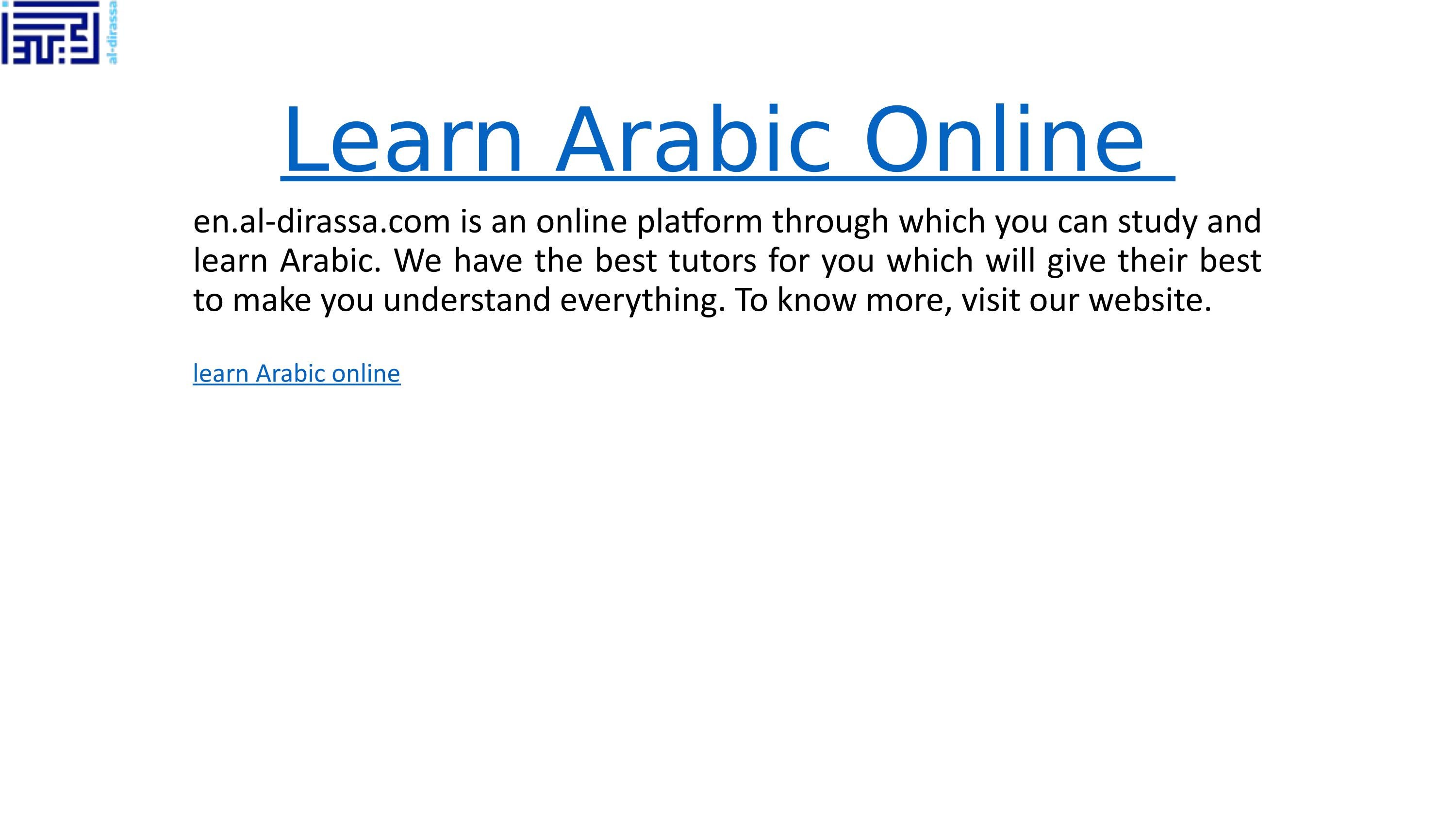 Learn Arabic Online by aldirassa Issuu