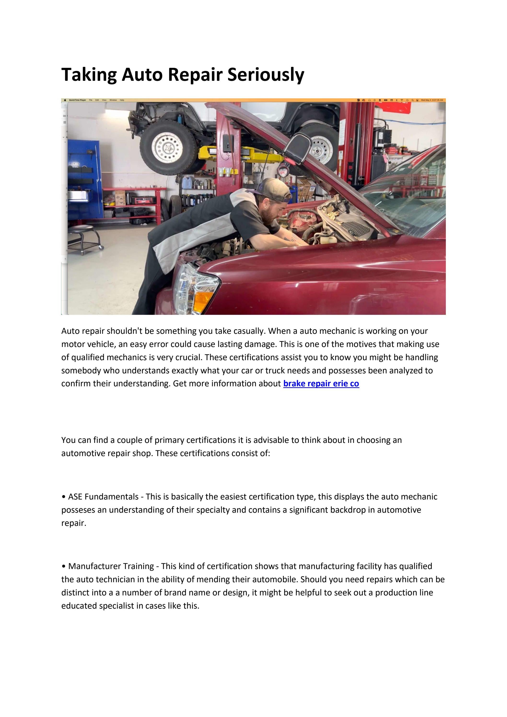 car maintenance erie co by Thomas Shaw Issuu