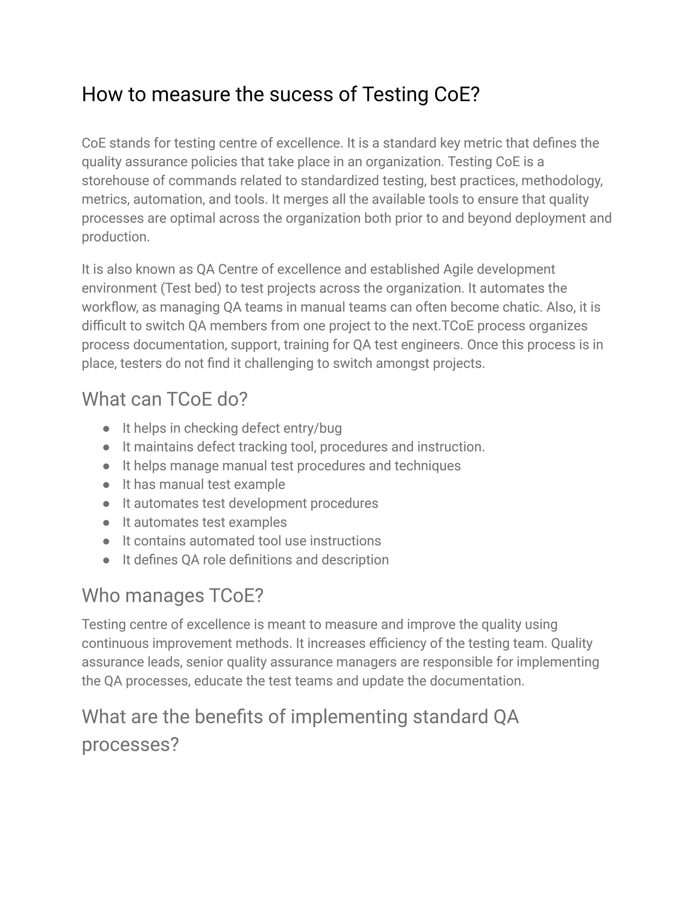 How to measure the sucess of Testing CoE? by DomainNewsTech Issuu