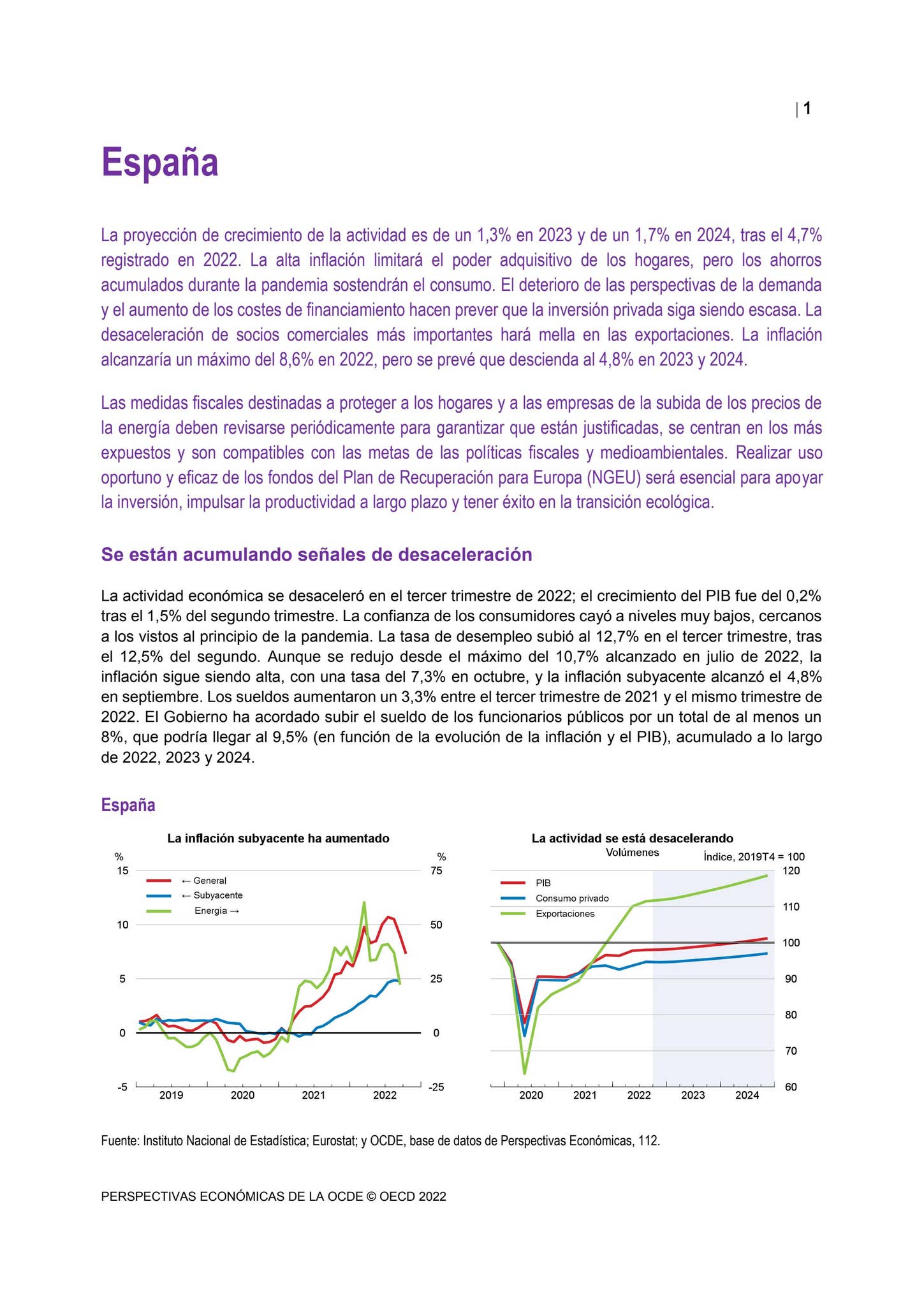 Espana Perspectivas Económicas de la OCDE Noviembre 2022 by OECD - Issuu