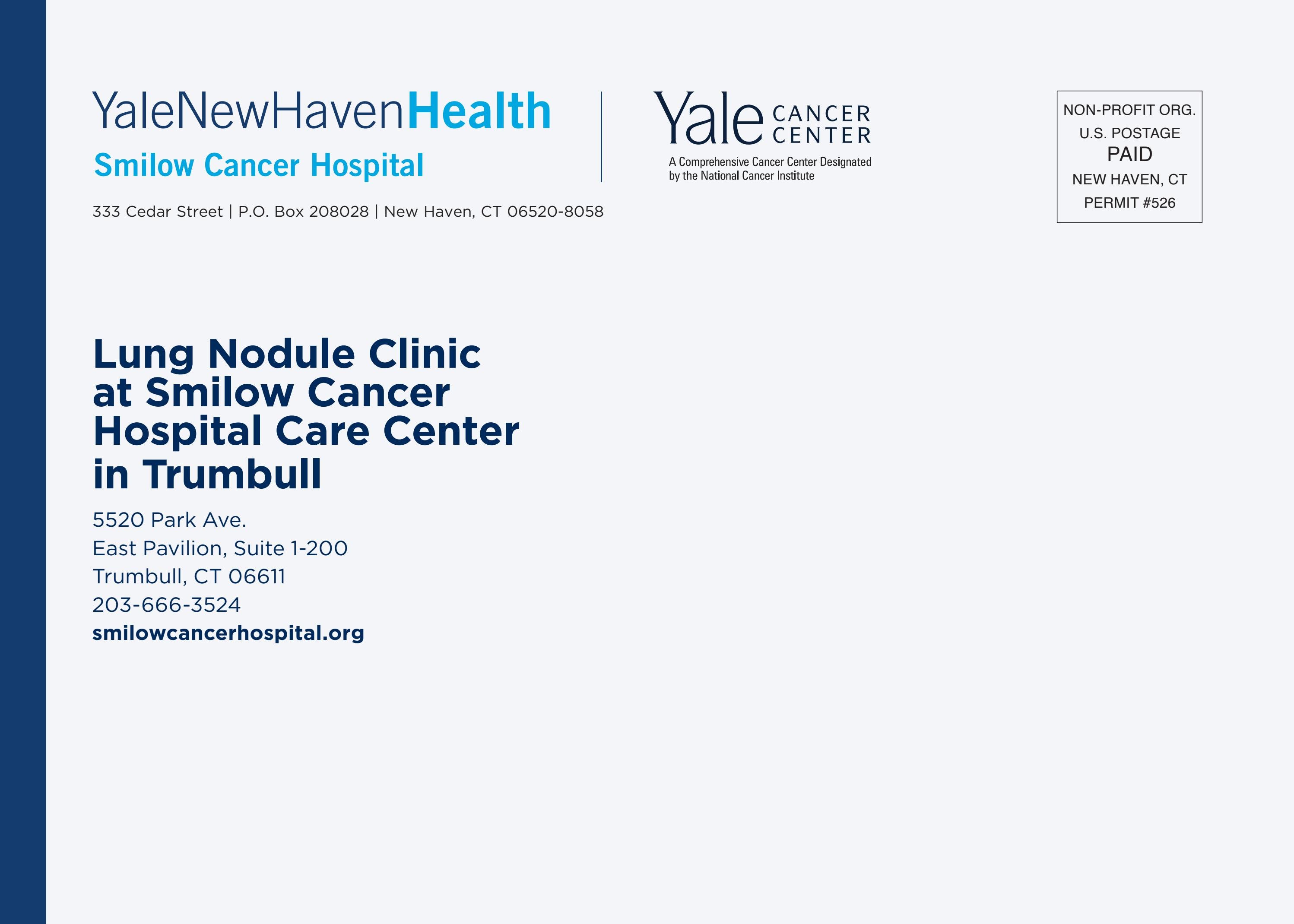 Lung Nodule Clinic at Smilow Cancer Hospital Care Center in Trumbull by
