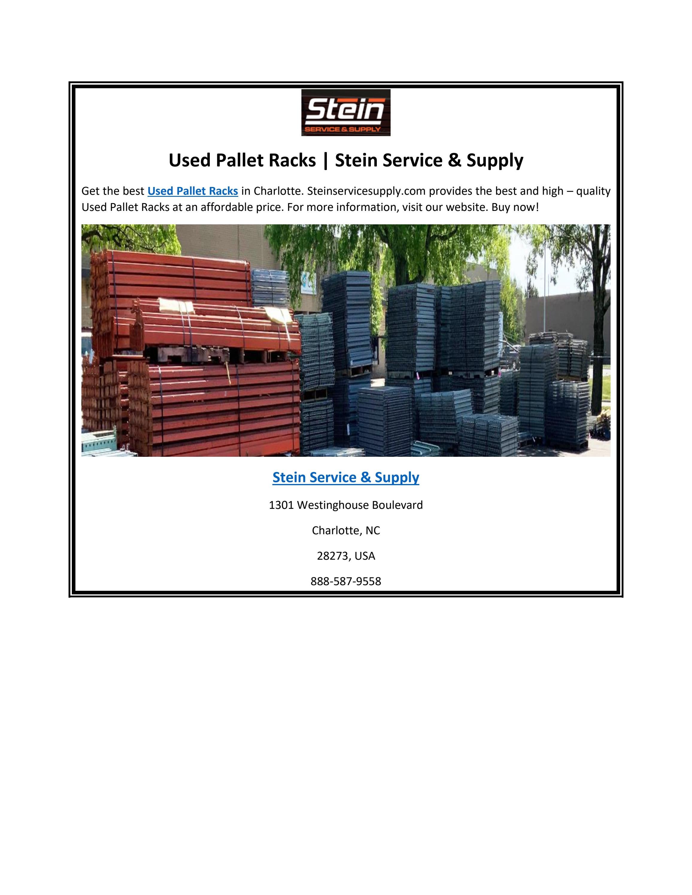Used Pallet Racks Stein Service & Supply by steinservicesupply01 Issuu