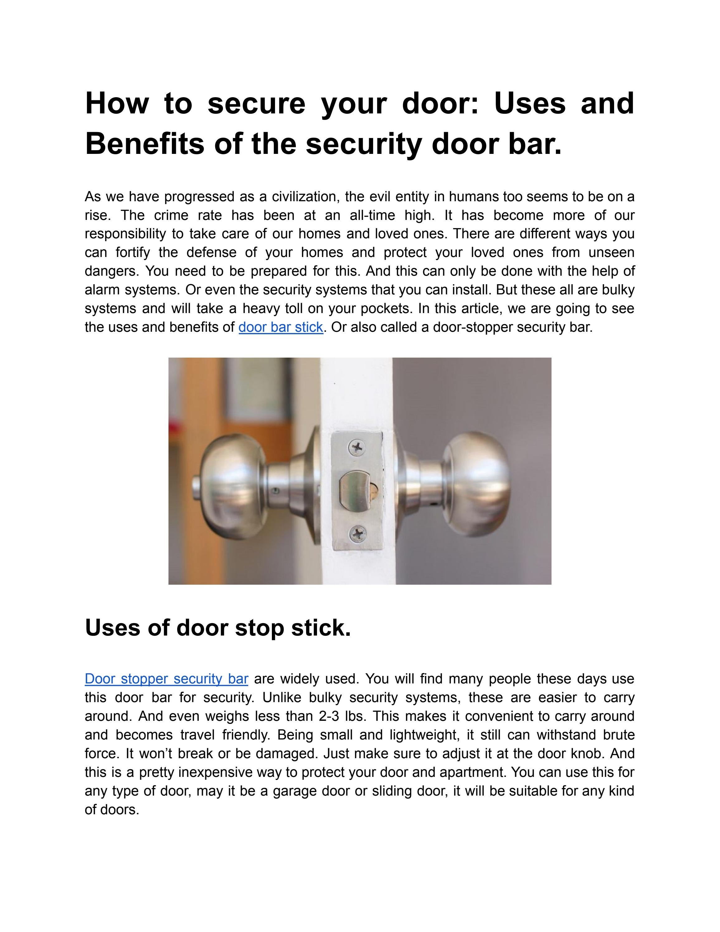 How to secure your door Uses and Benefits of the security door bar. by smita chaudhary Issuu