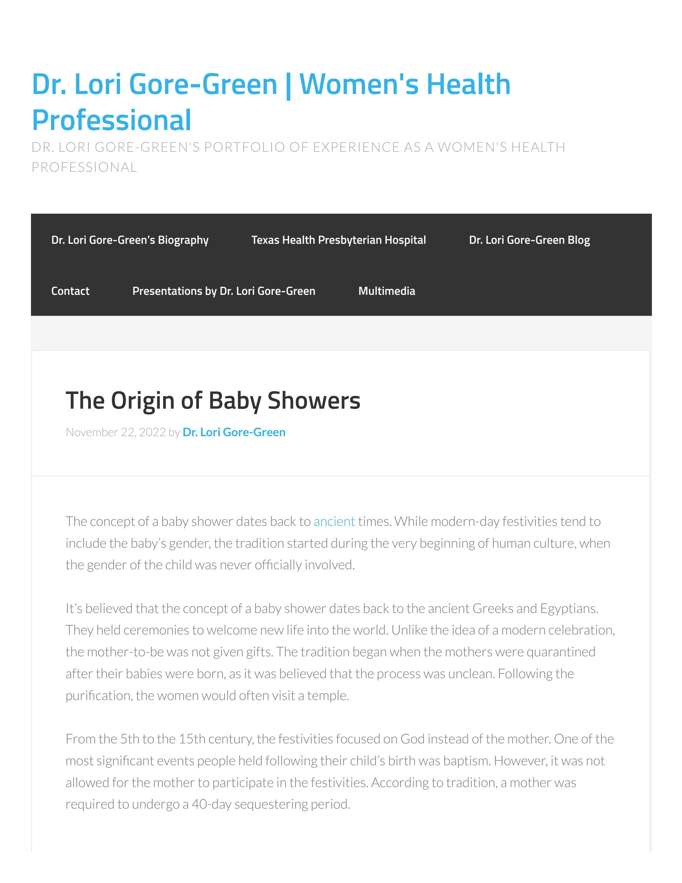 The Origin of Baby Showers by drlorigoregreen Issuu