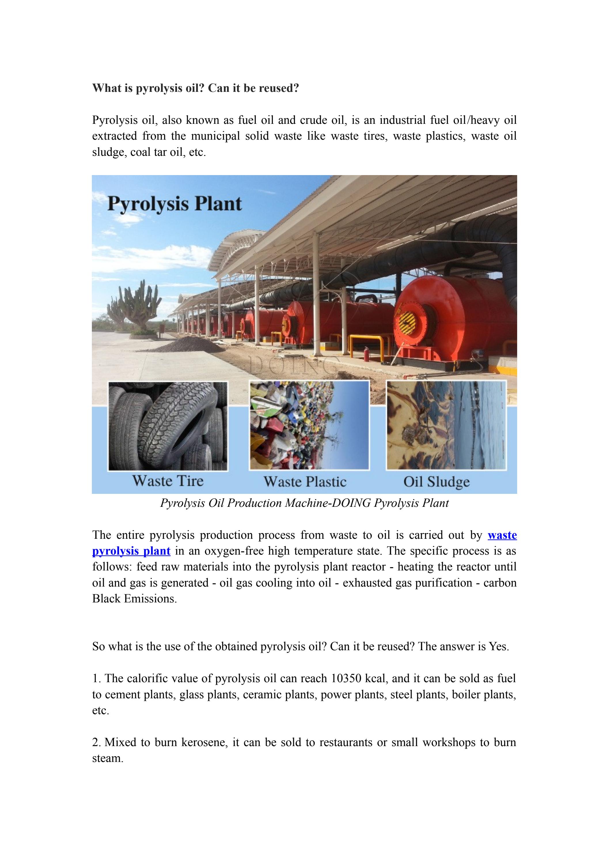 What's the pyrolysis oil?Can it be reused? by wasteoiltodiesel Issuu