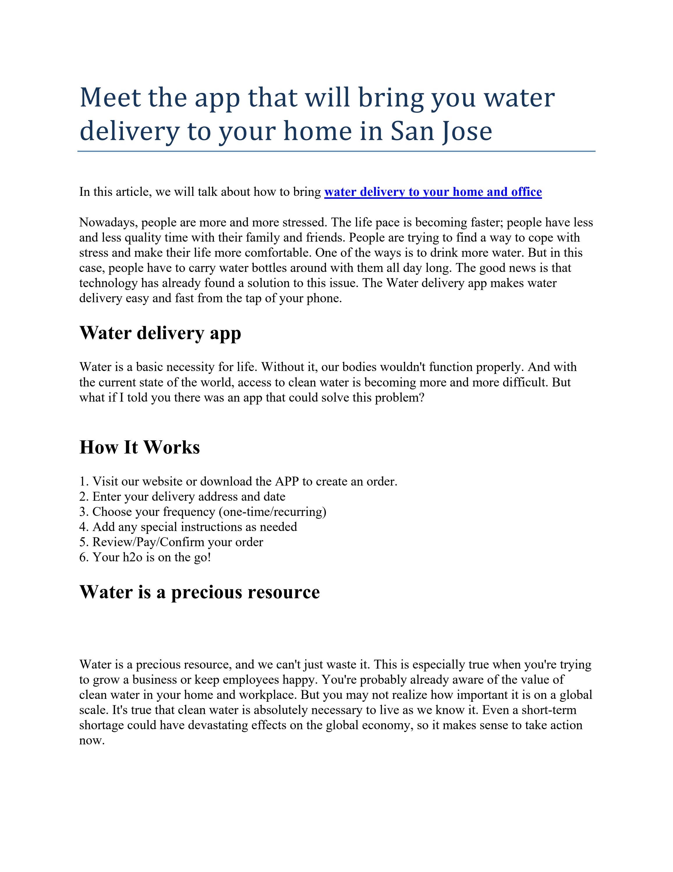 Meet the app that will bring you water delivery to your home in San