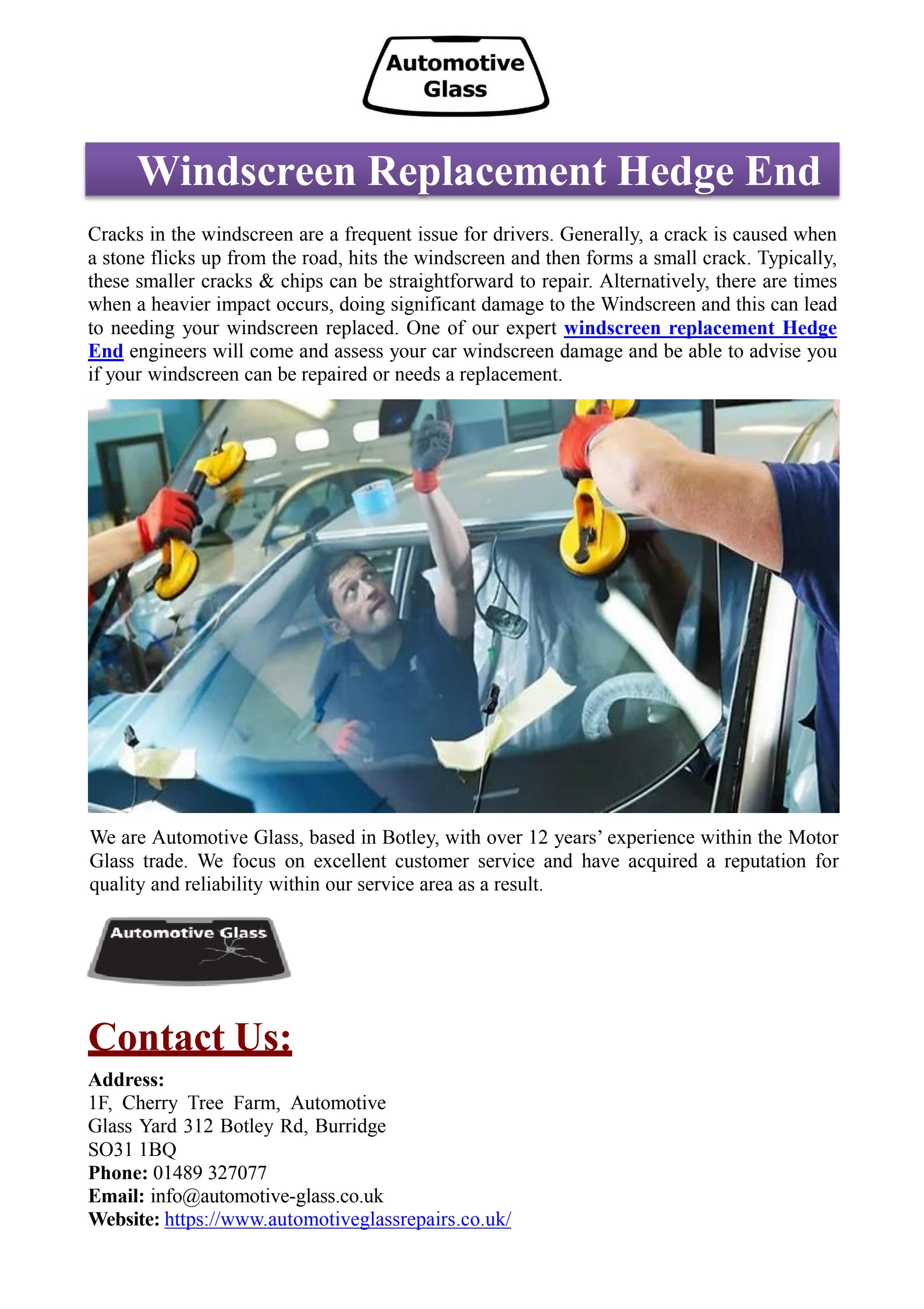Windscreen Replacement Hedge End by Automotive Glass Repair Issuu