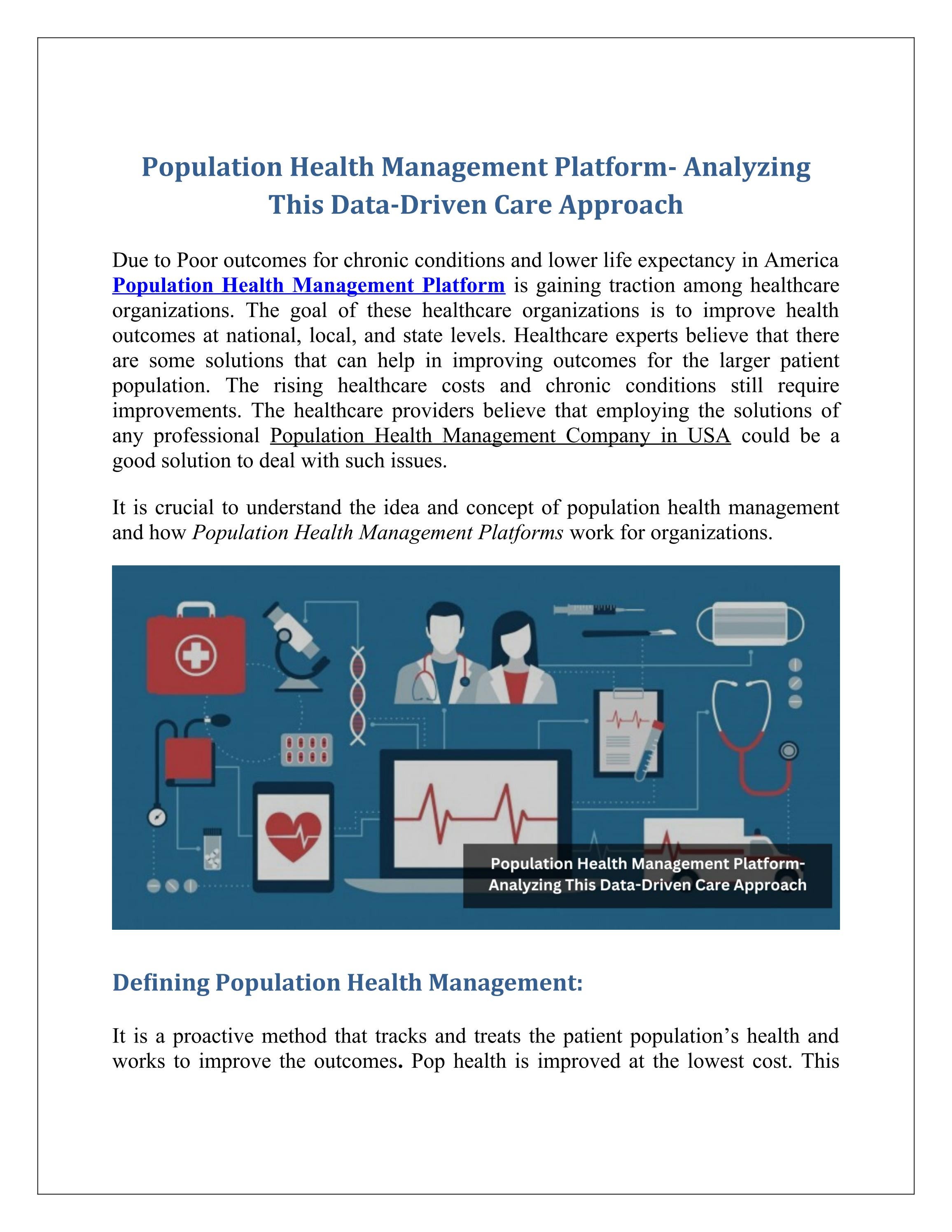 Population Health Management Platform Analyzing This DataDriven Care