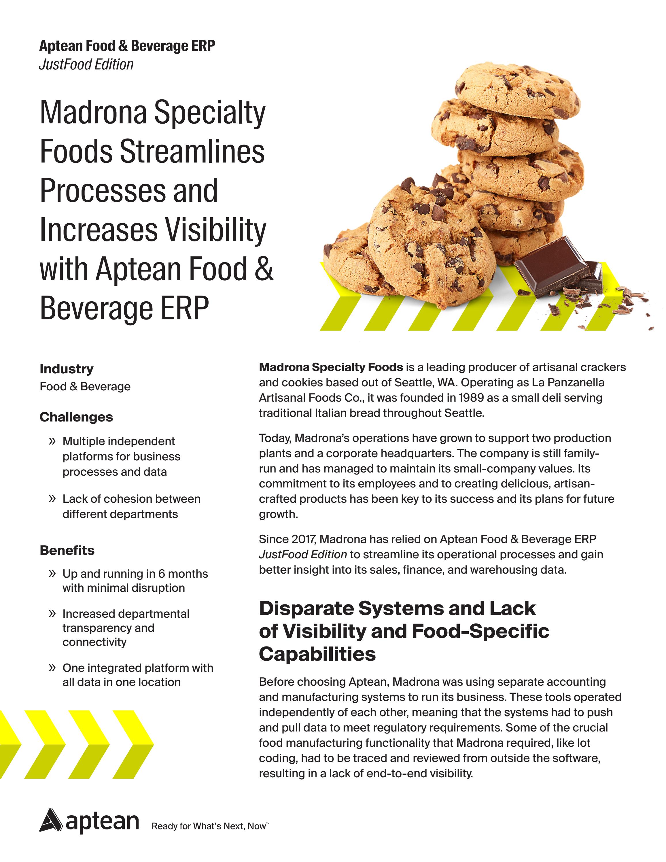 Aptean Food & Beverage ERP Customer Success Story Madrona Specialty