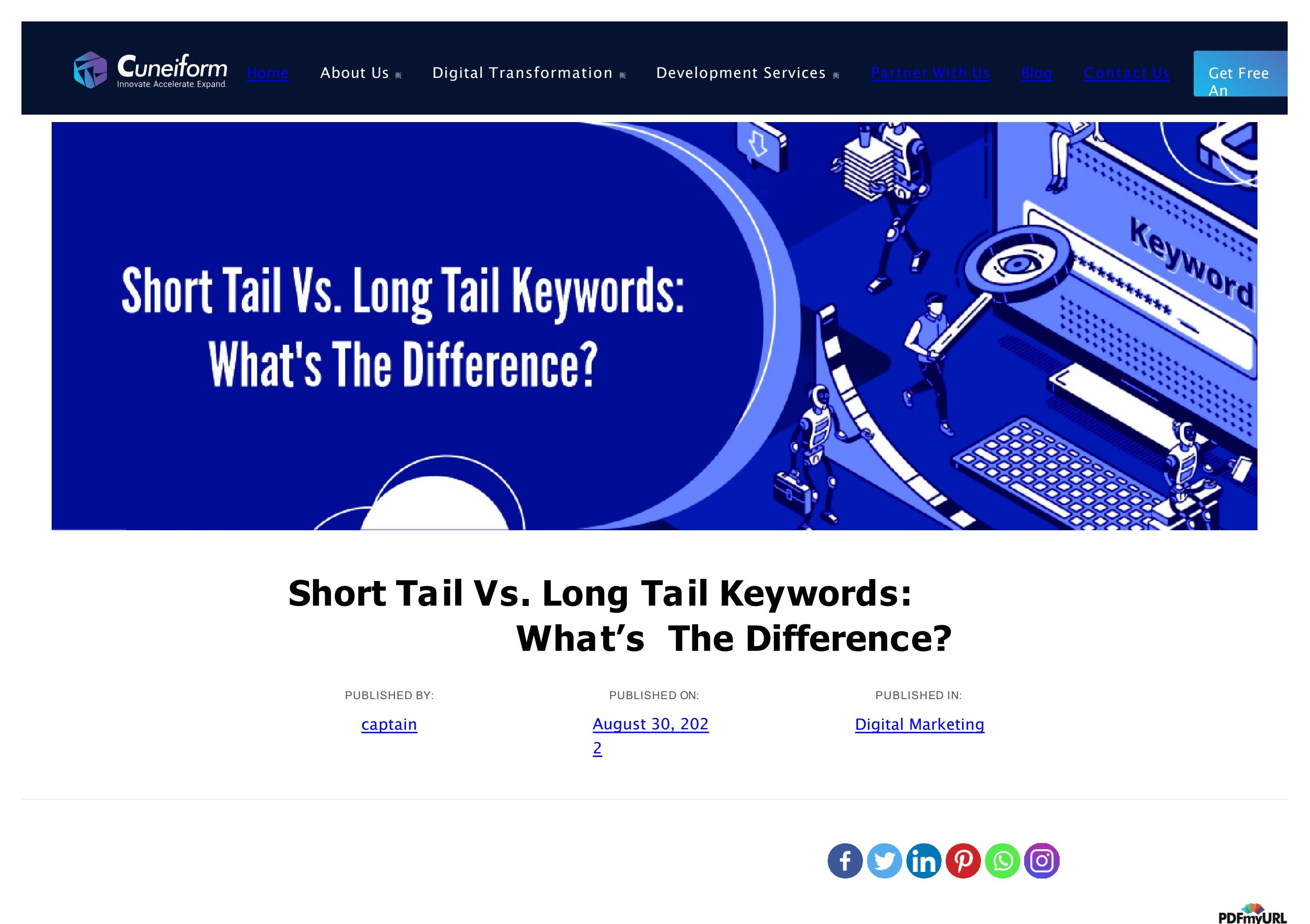 Short Tail Vs. Long Tail Keywords What’s The Difference? by Sarah