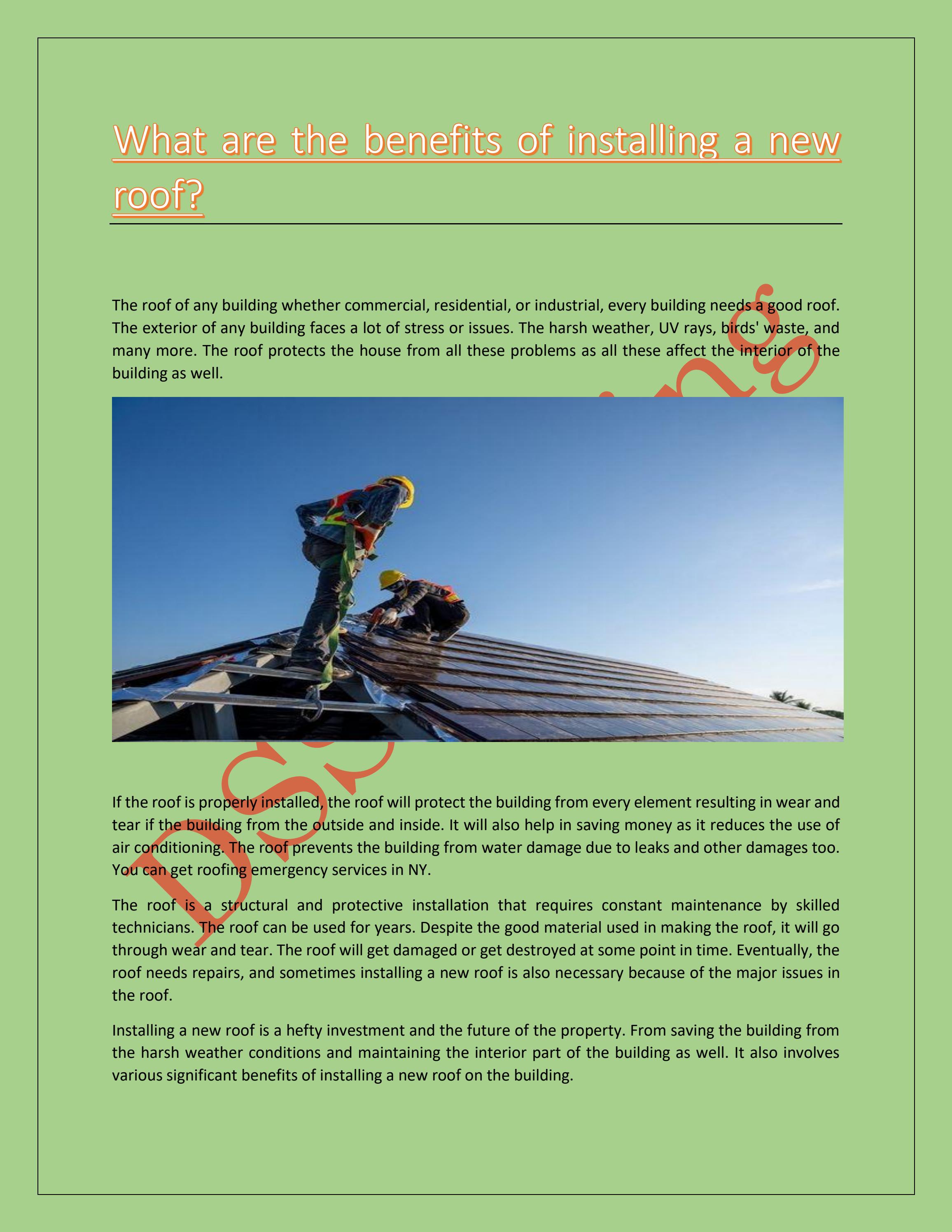 What are the benefits of installing a new roof? by dssroofing Issuu