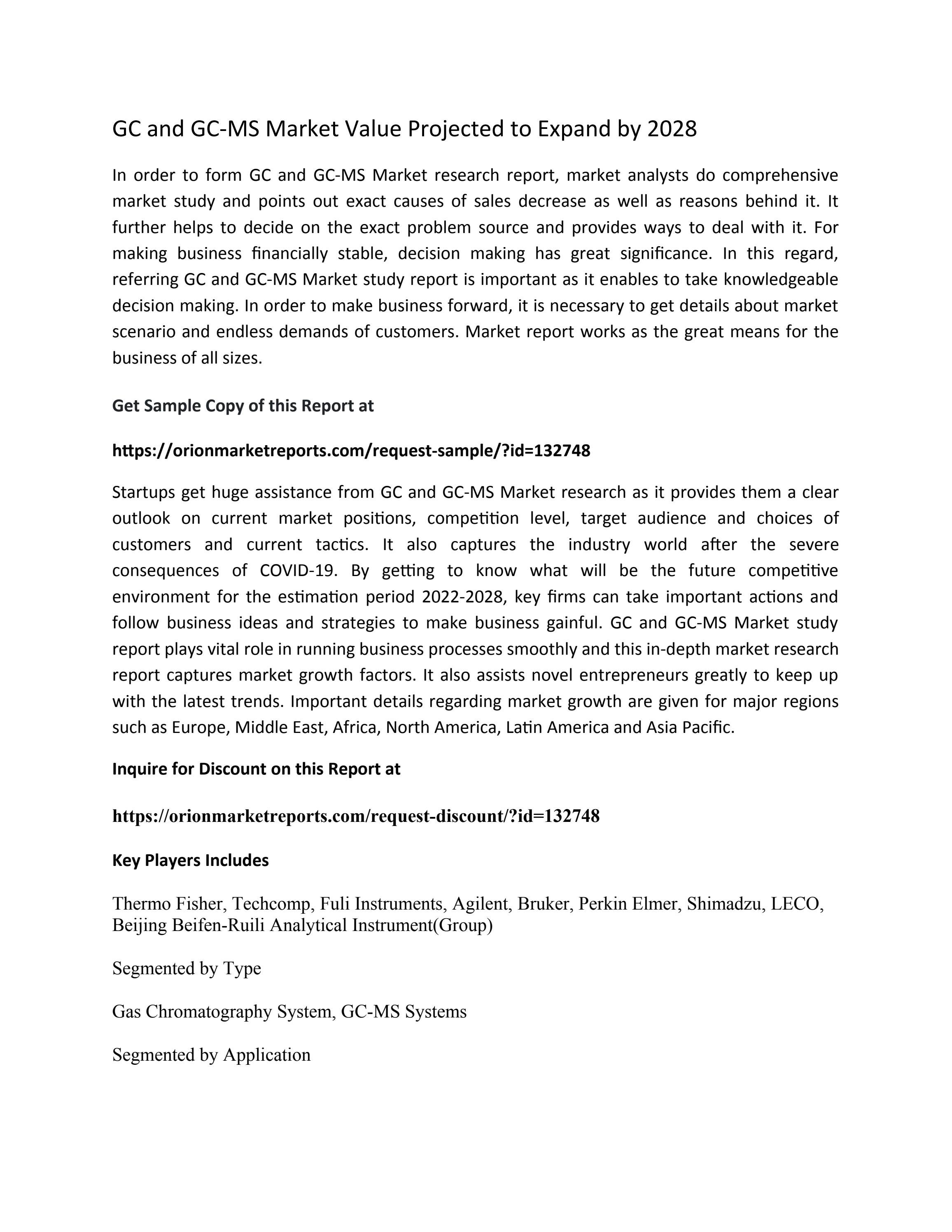 GC and GCMS Market Value Projected to Expand by 2028 by