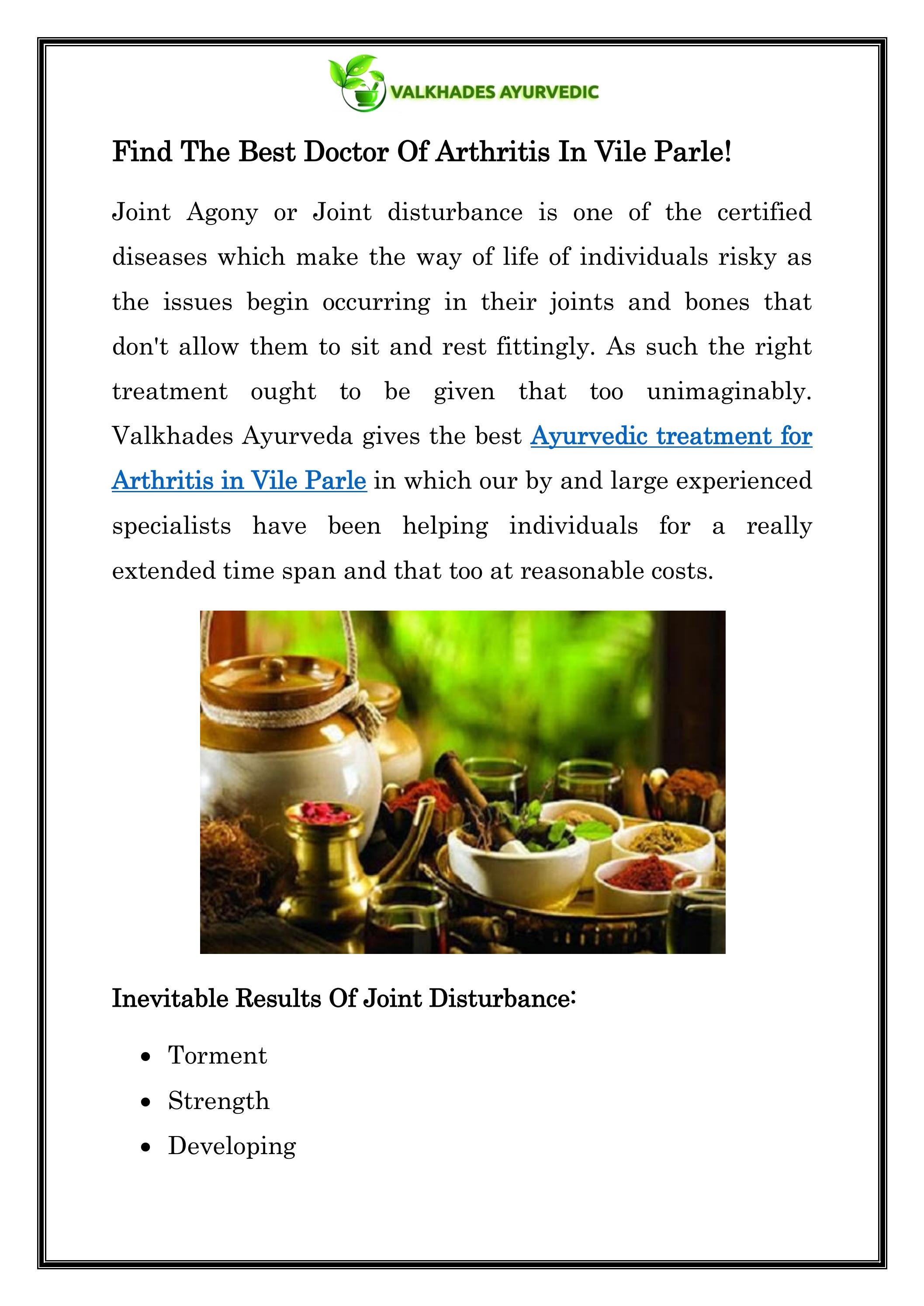 Ayurvedic Treatment For Arthritis In Vile Parle Call 9967055599