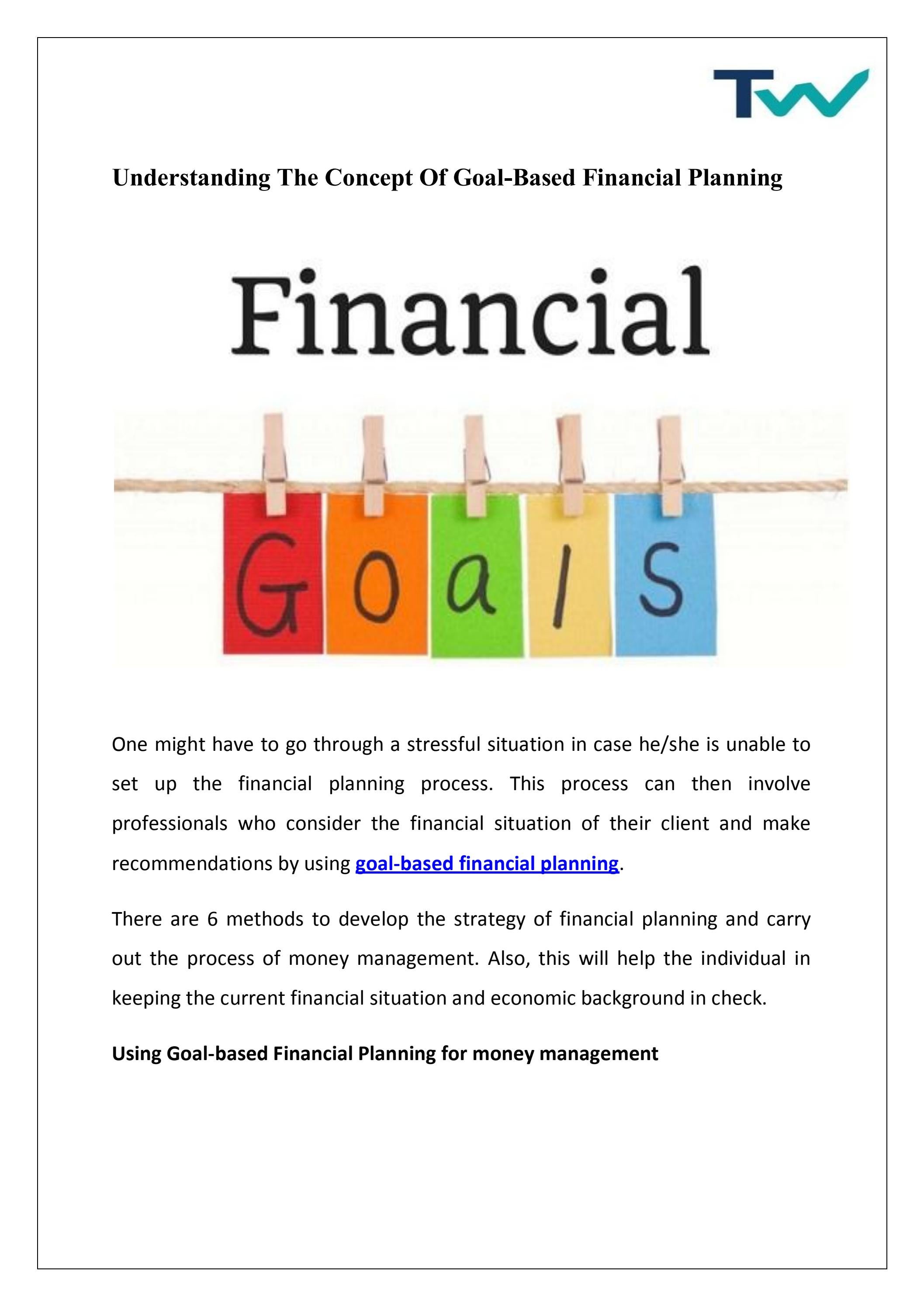 Understanding The Concept Of GoalBased Financial Planning by Tailwind