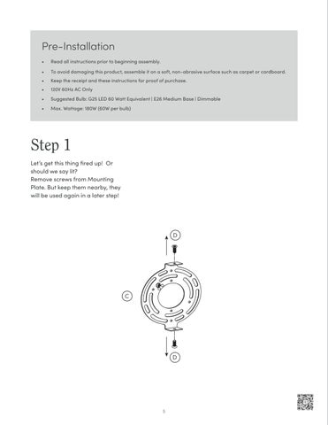 nathanjameshome 家具目录 · Henry 镜前灯 Instruction Sheet 第 5 页
