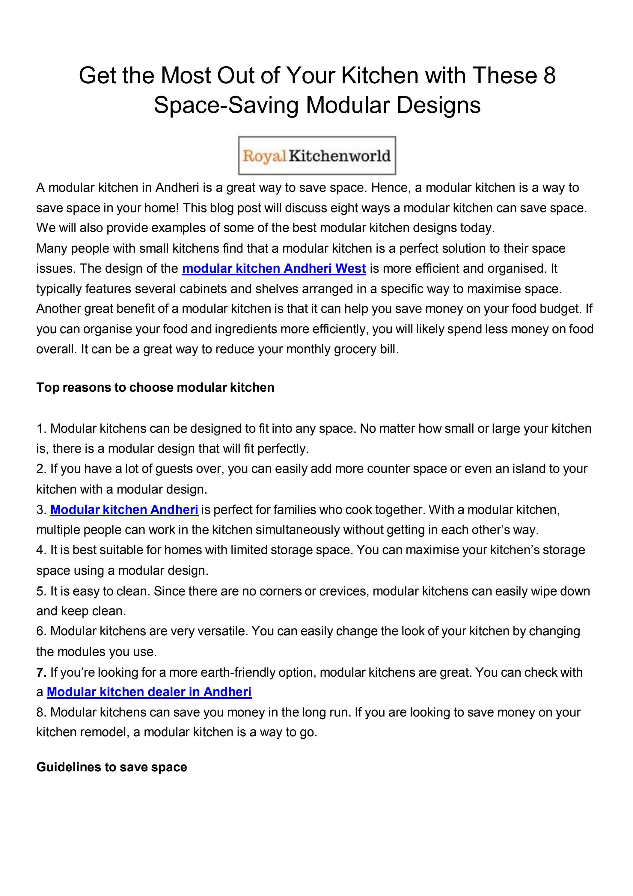 Get the Most Out of Your Kitchen With These 8 SpaceSaving Modular