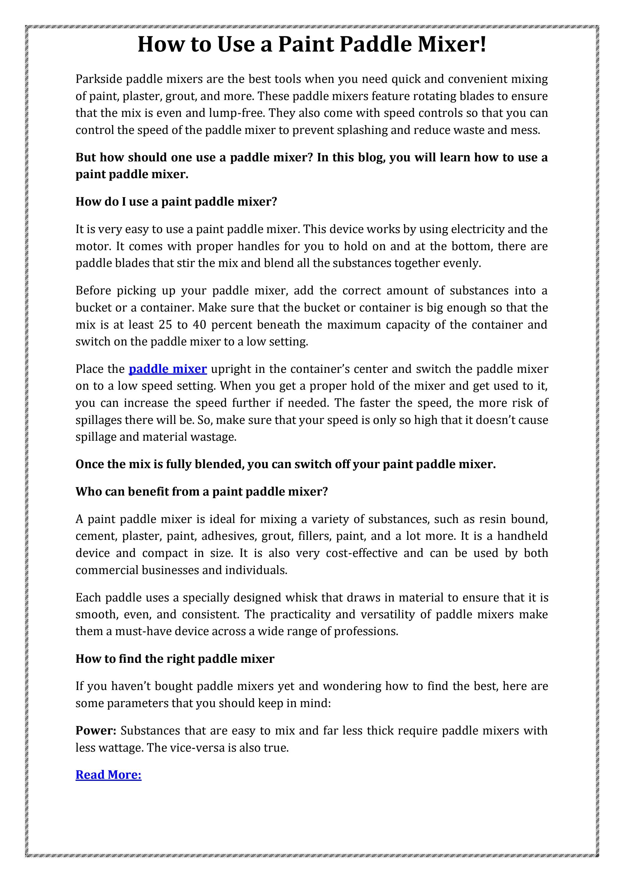 How to Use a Paint Paddle Mixer by Cj Online Ltd Issuu