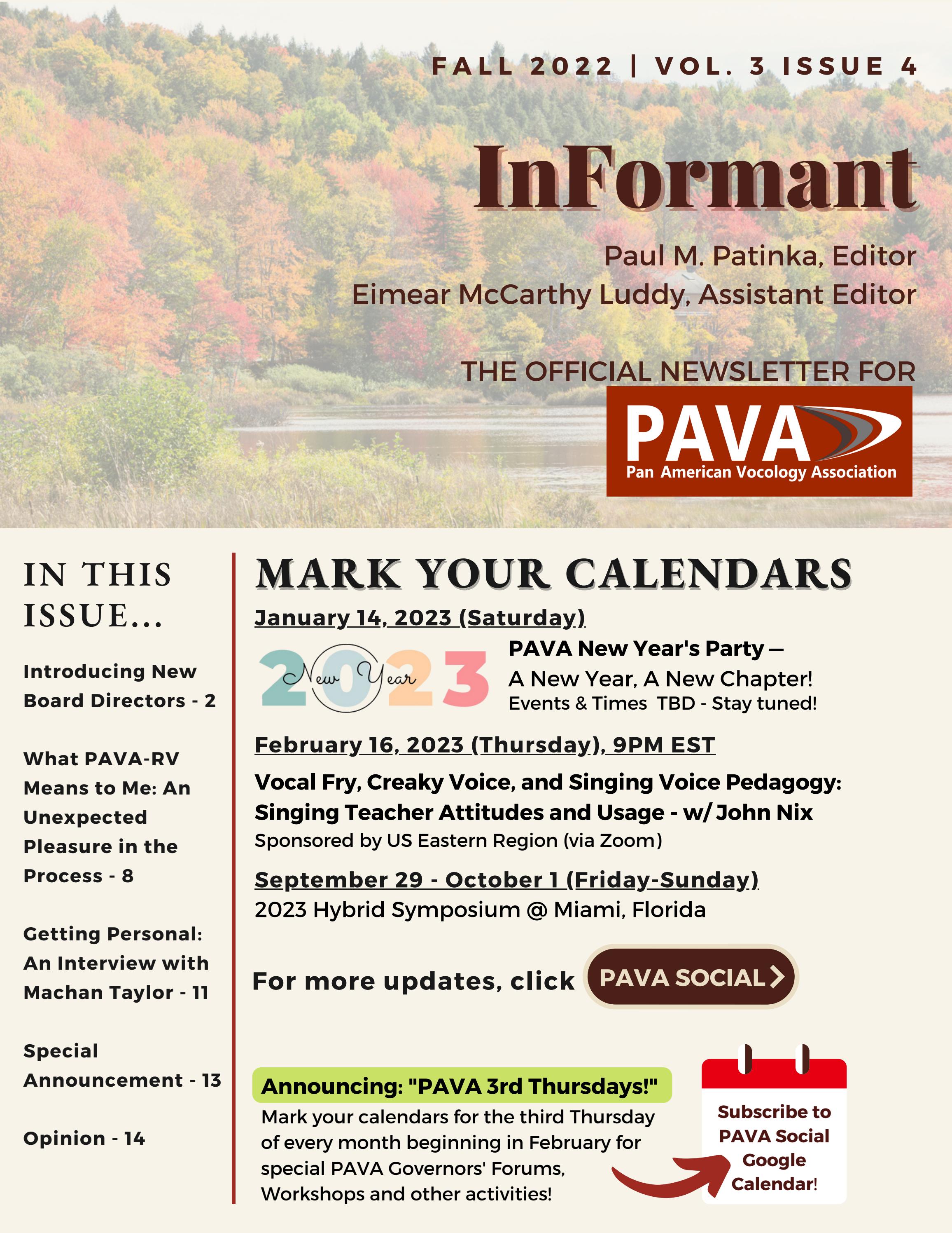 PAVA Newsletter Fall 2022 Vol. 3 Issue 4 English by Human Compatible Learning Center Issuu